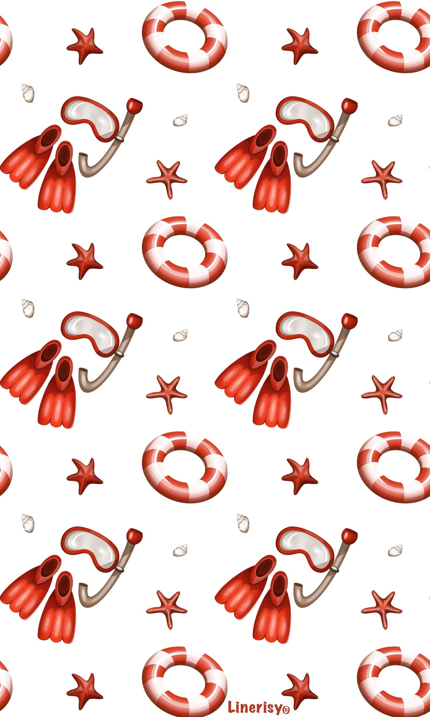 Морские паттерны. Художник-иллюстратор Евгения Бекренёва