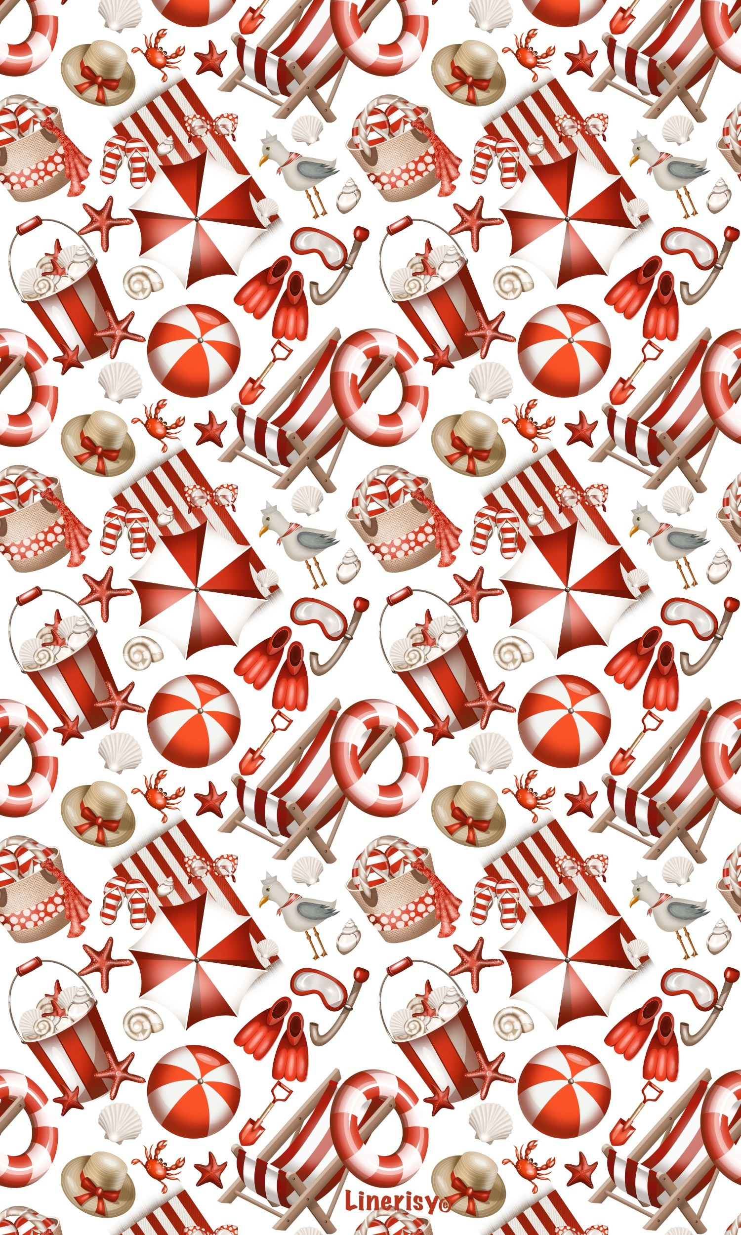 Морские паттерны. Художник-иллюстратор Евгения Бекренёва