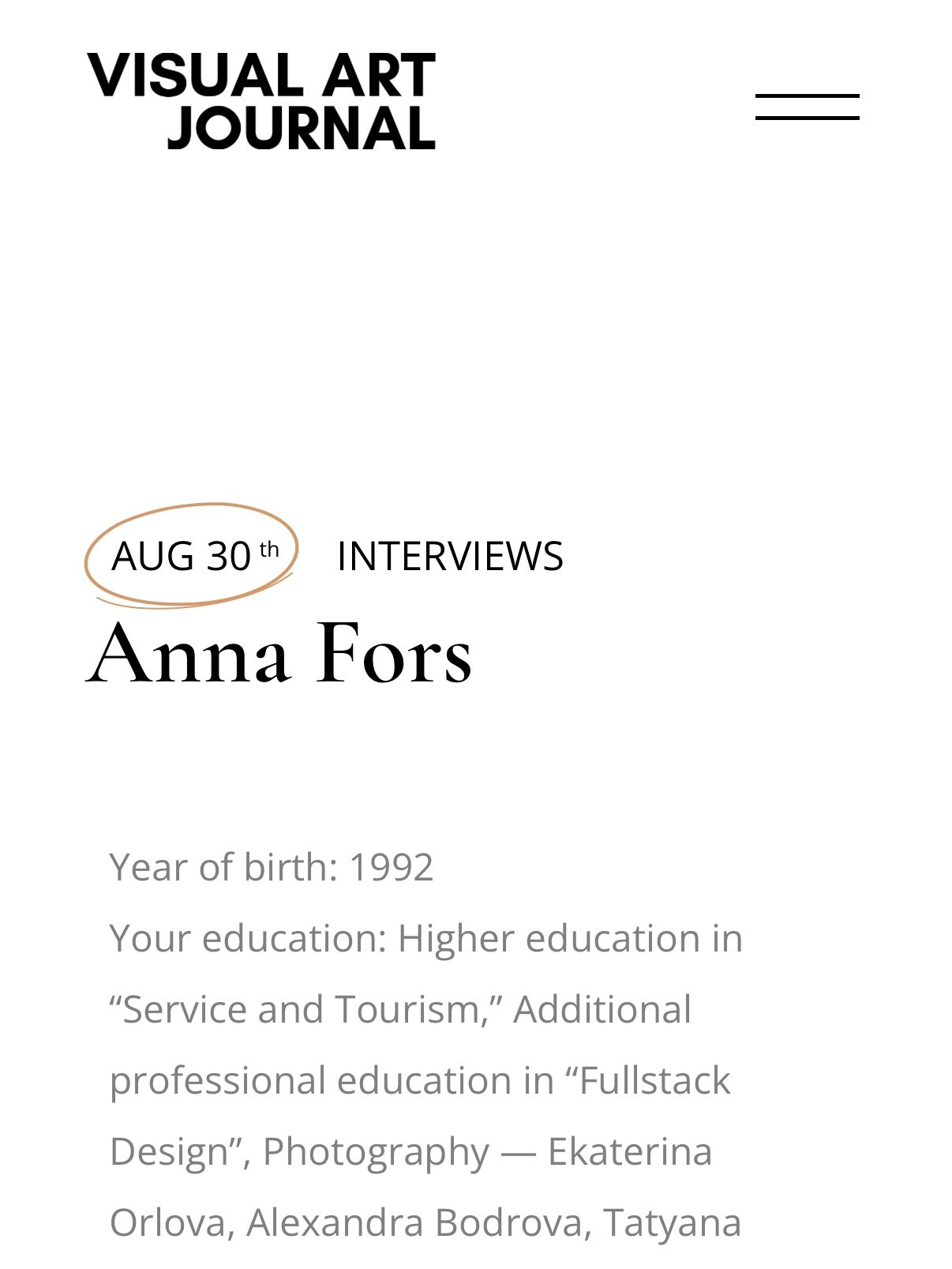 Magazines. Nude and Fine art photographer in Moscow Anna Fors