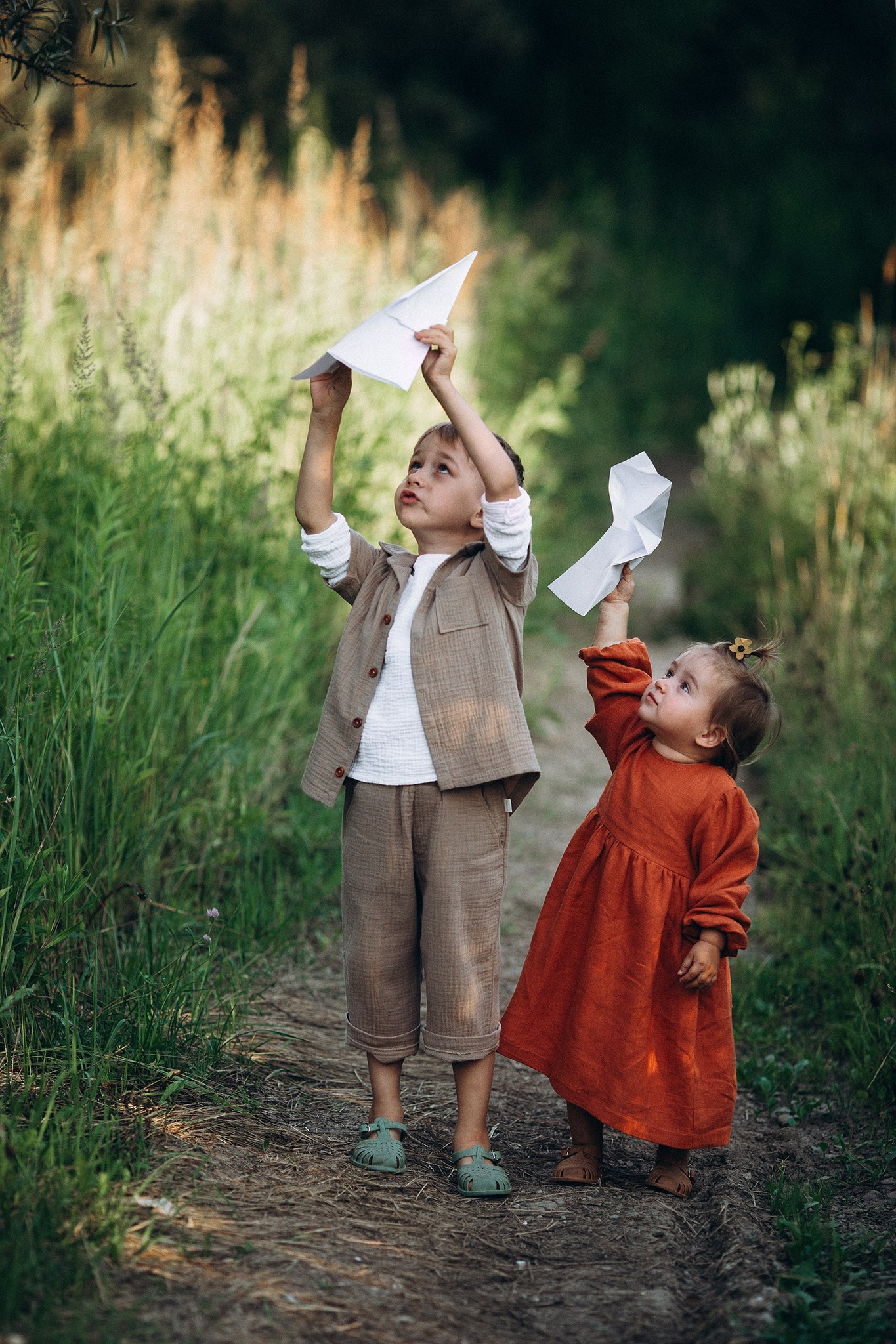 048 Платье с завышенной талией. Эко-одежда для детей