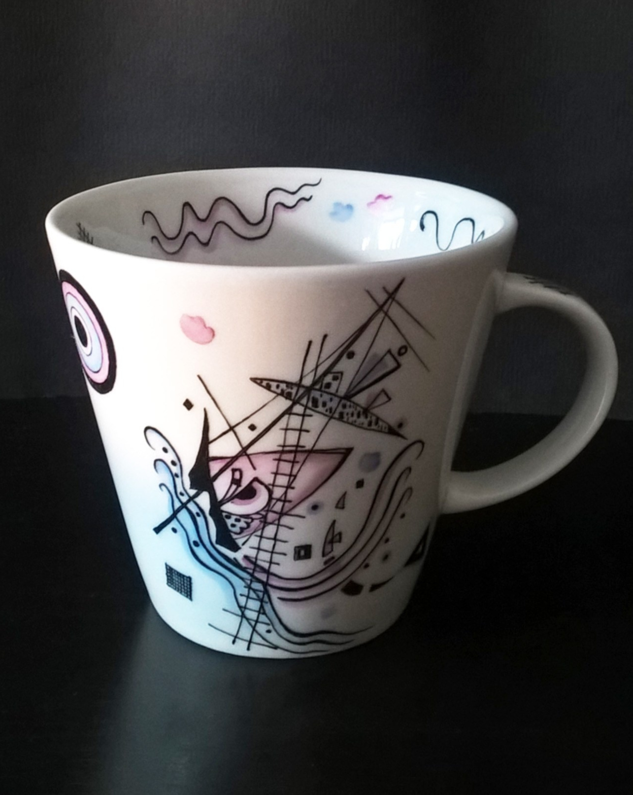 Василий Кандинский. Морской бой. Импровизации Кандинский. Чайная пара на заказ. Роспись фарфора в Санкт-Петербурге.
