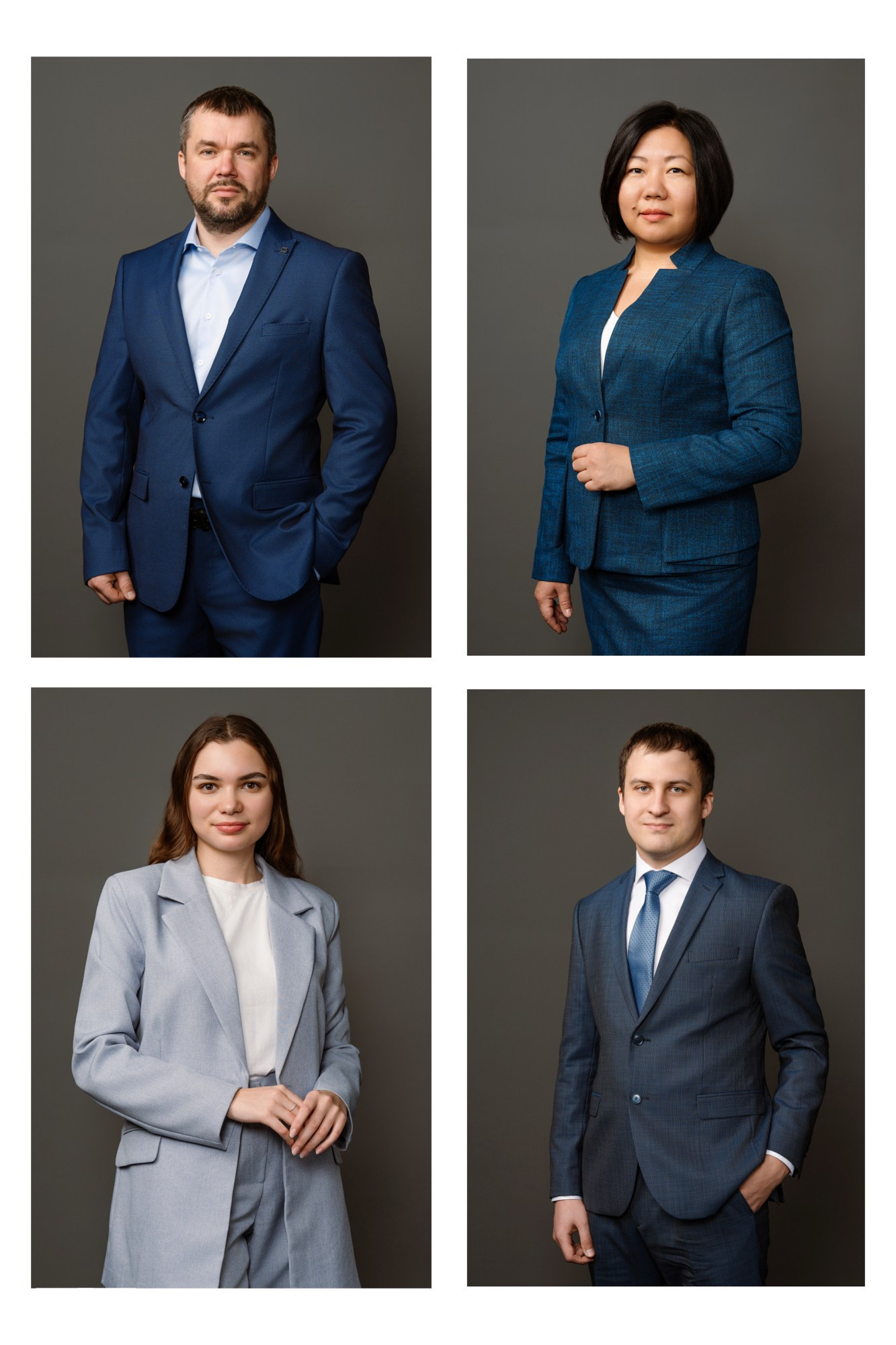 Индивидуальный портрет сотрудника на фоне, деловая фотосессия в офисе 