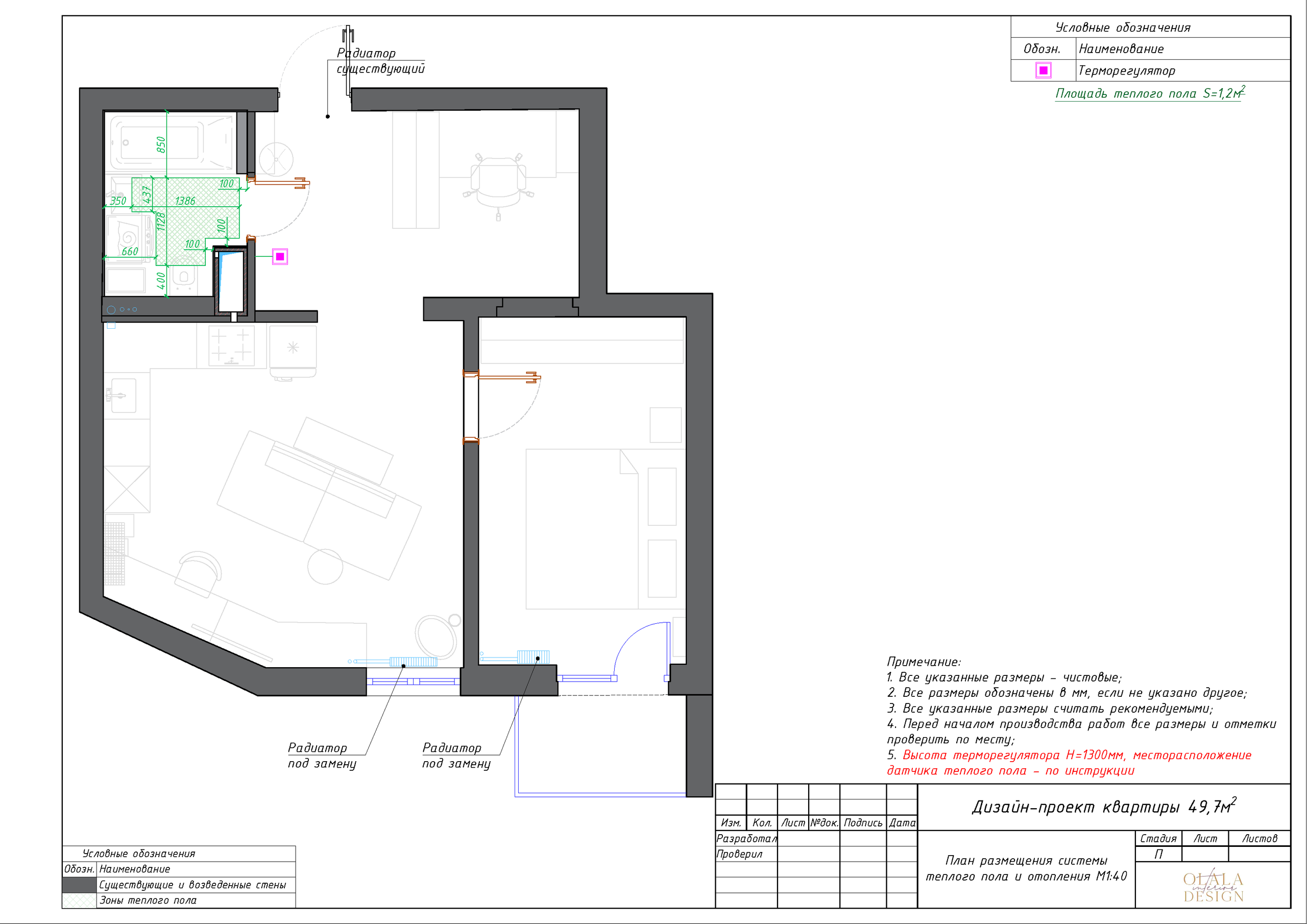 Эскизный проект. Дизайнер интерьеров Olala interior design