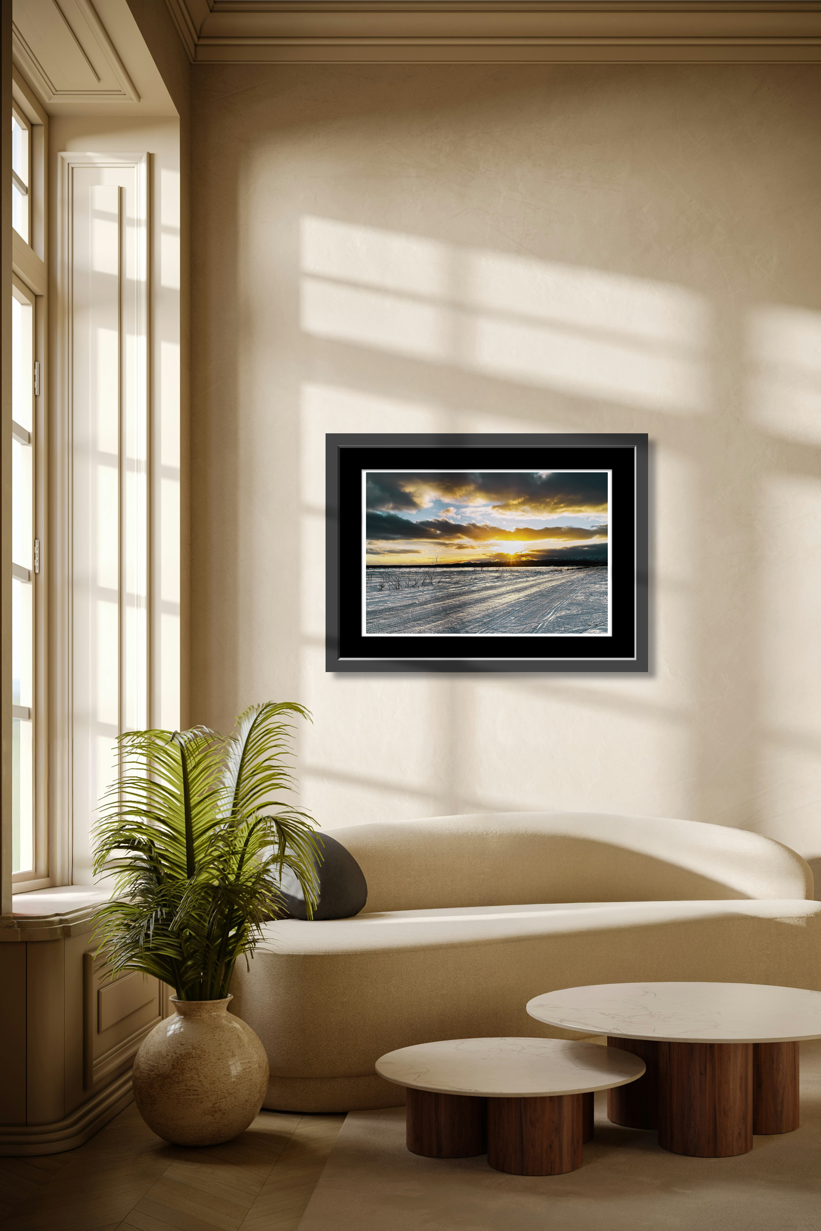 пейзаж зима закат Сахалин