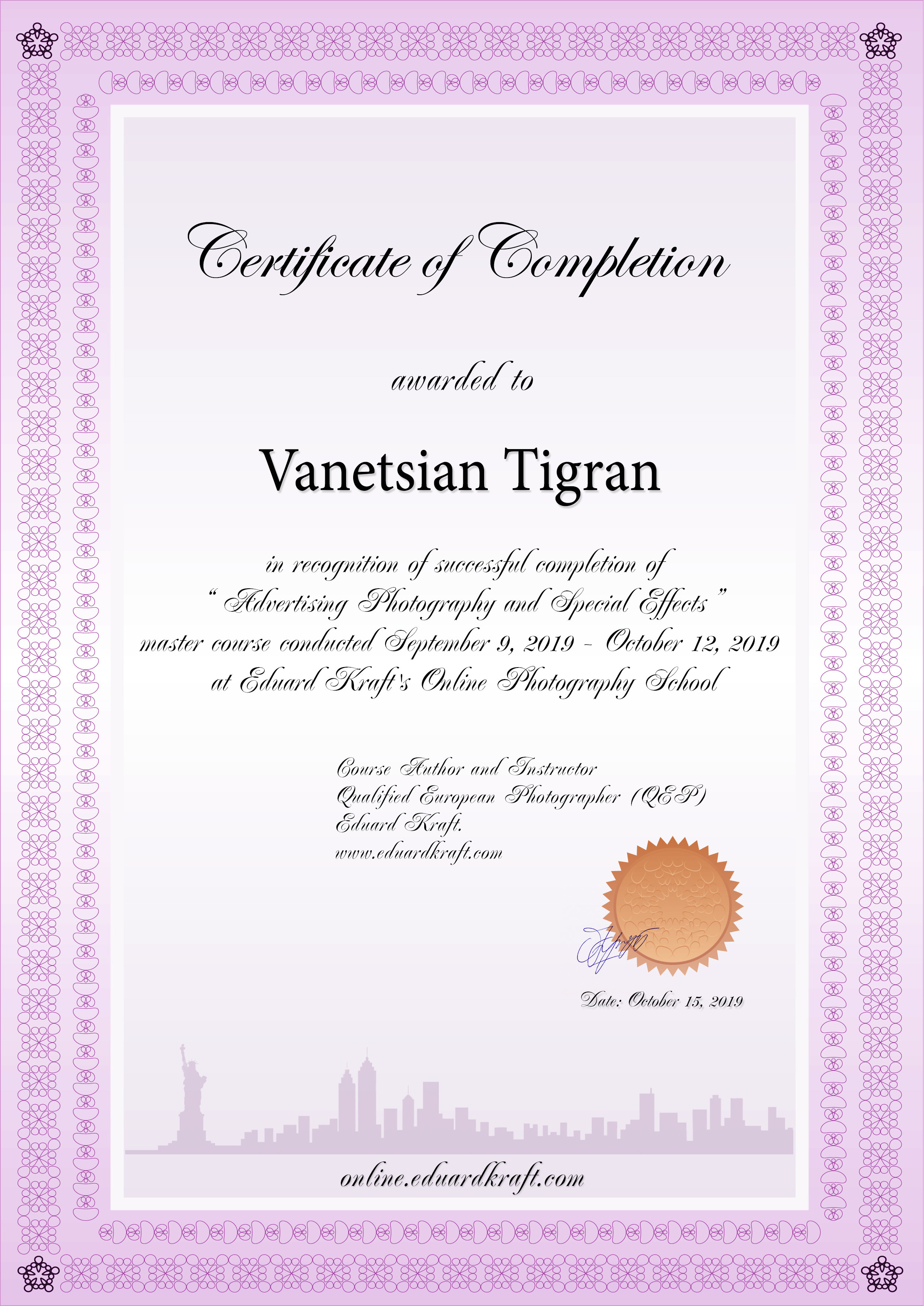 Обо мне. Рекламный фотограф в Москве и РФ Тигран Ванециан