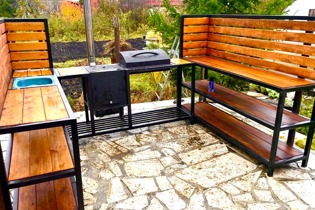 Мангал, банный чан, беседка