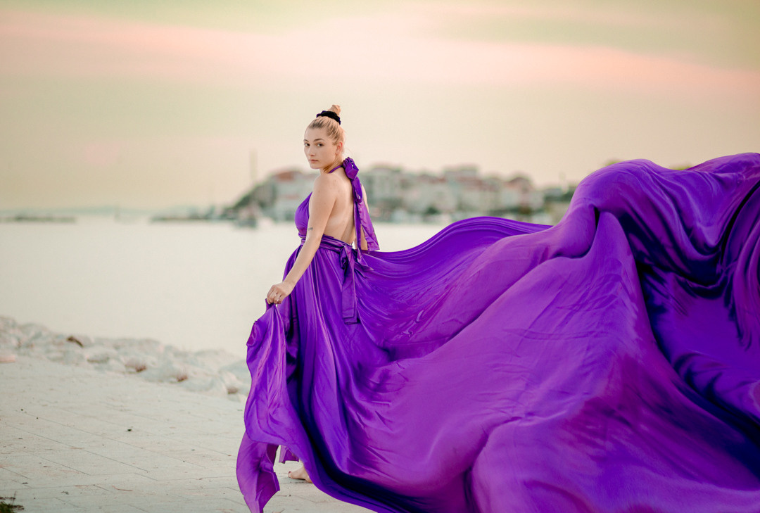 Unleashing the Magic: Flying Dress Photoshoot Experience for Every Woman. Flying Dress Photographer in Croatia, Montenegro, Bosnia, Italy, all EU