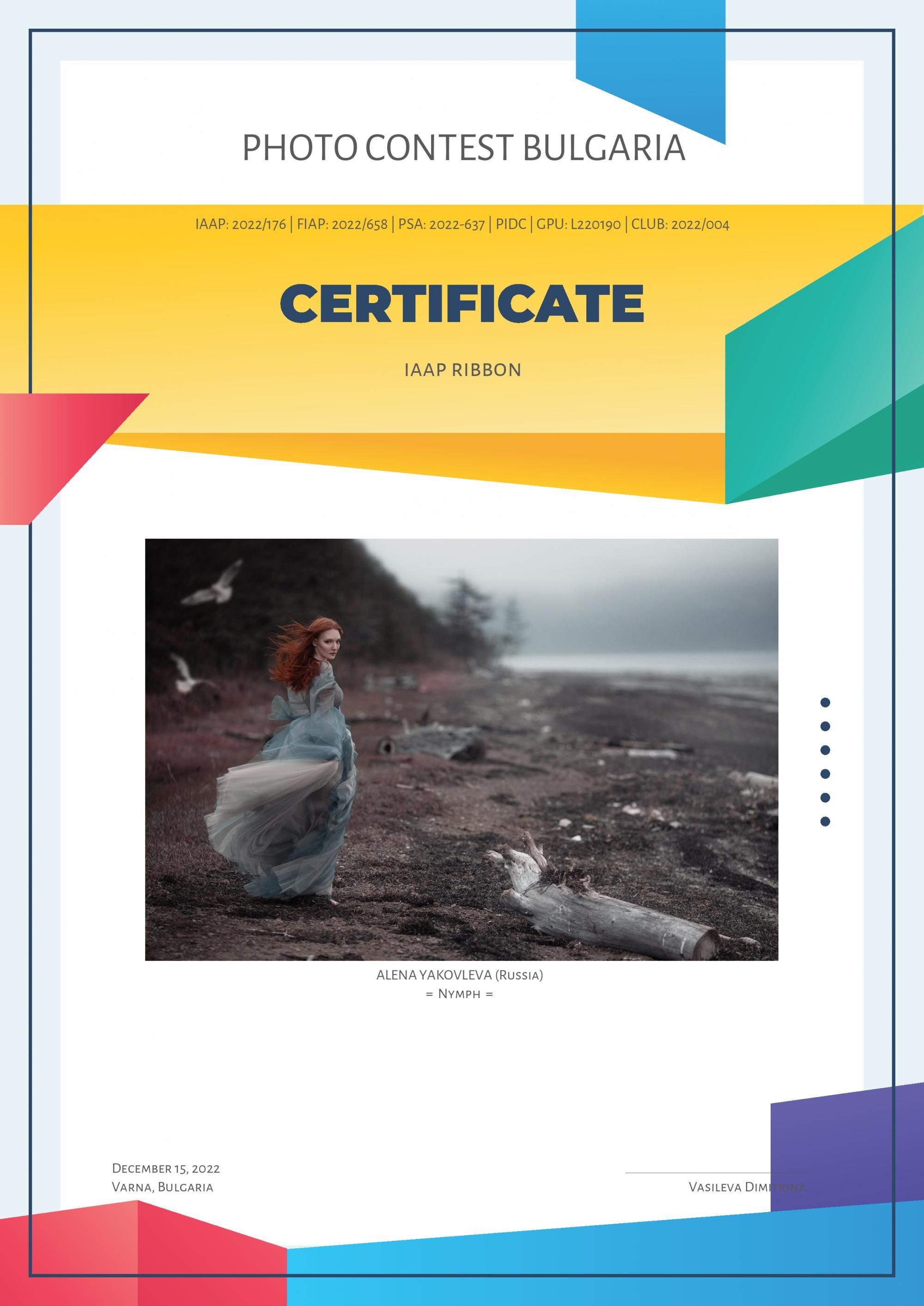 Награды. Фотограф Алёна Яковлева