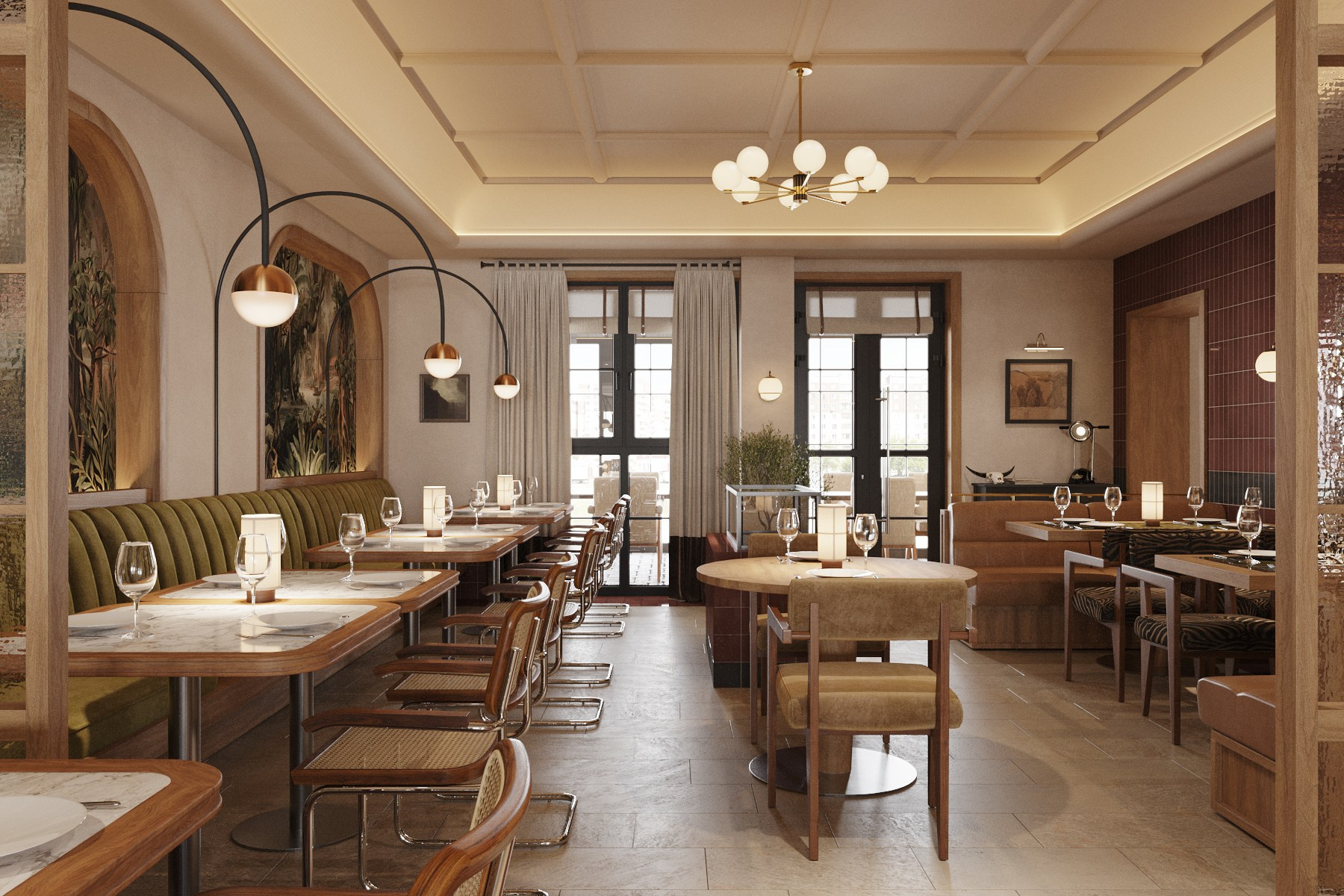 КУРИЦА ИЛИ РЫБА / семейный ресторан, 200 м². Rezells Architects — студия дизайна жилых и коммерческих интерьеров