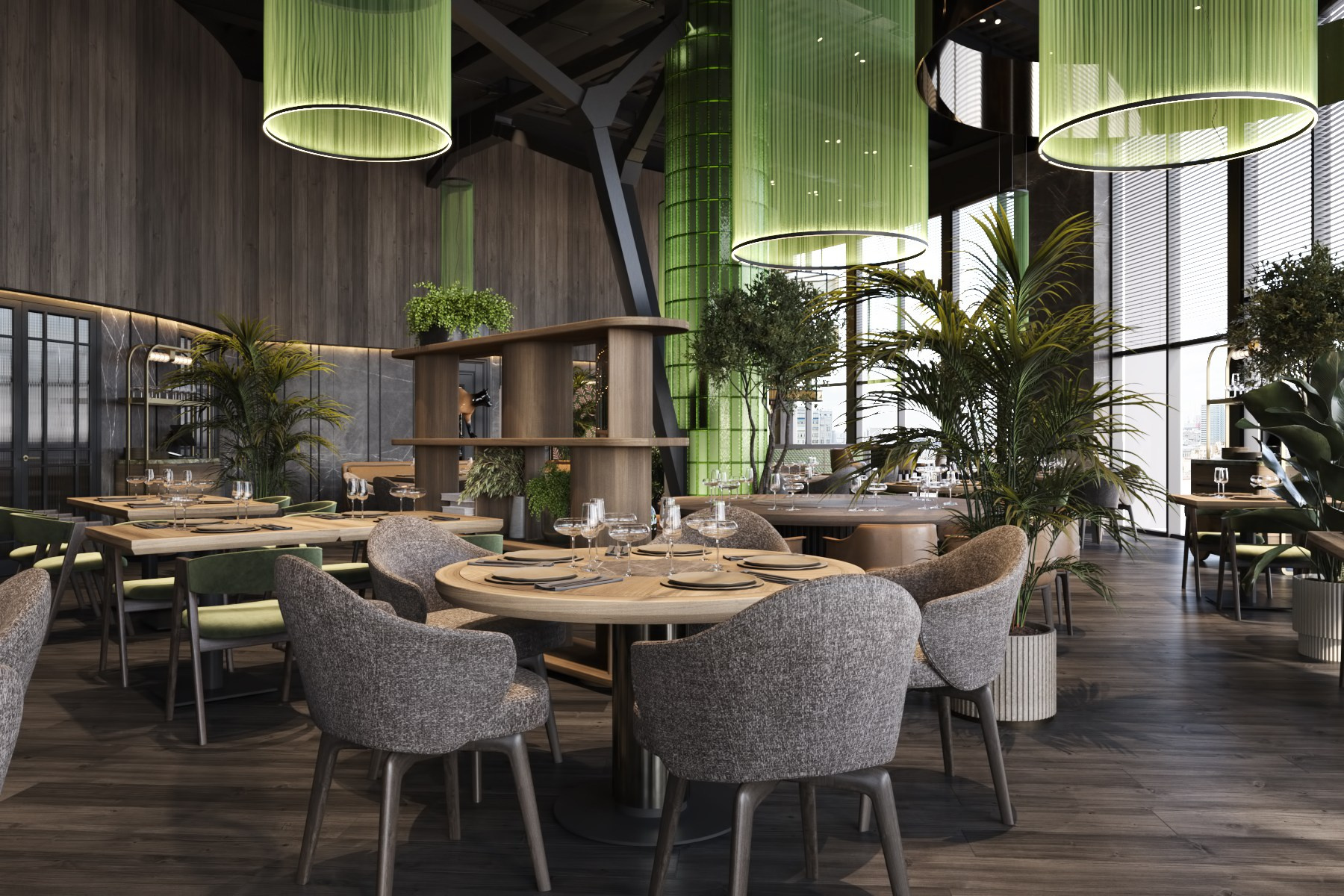 LOOM / ресторан, 380 м². Rezells Architects — студия дизайна жилых и коммерческих интерьеров