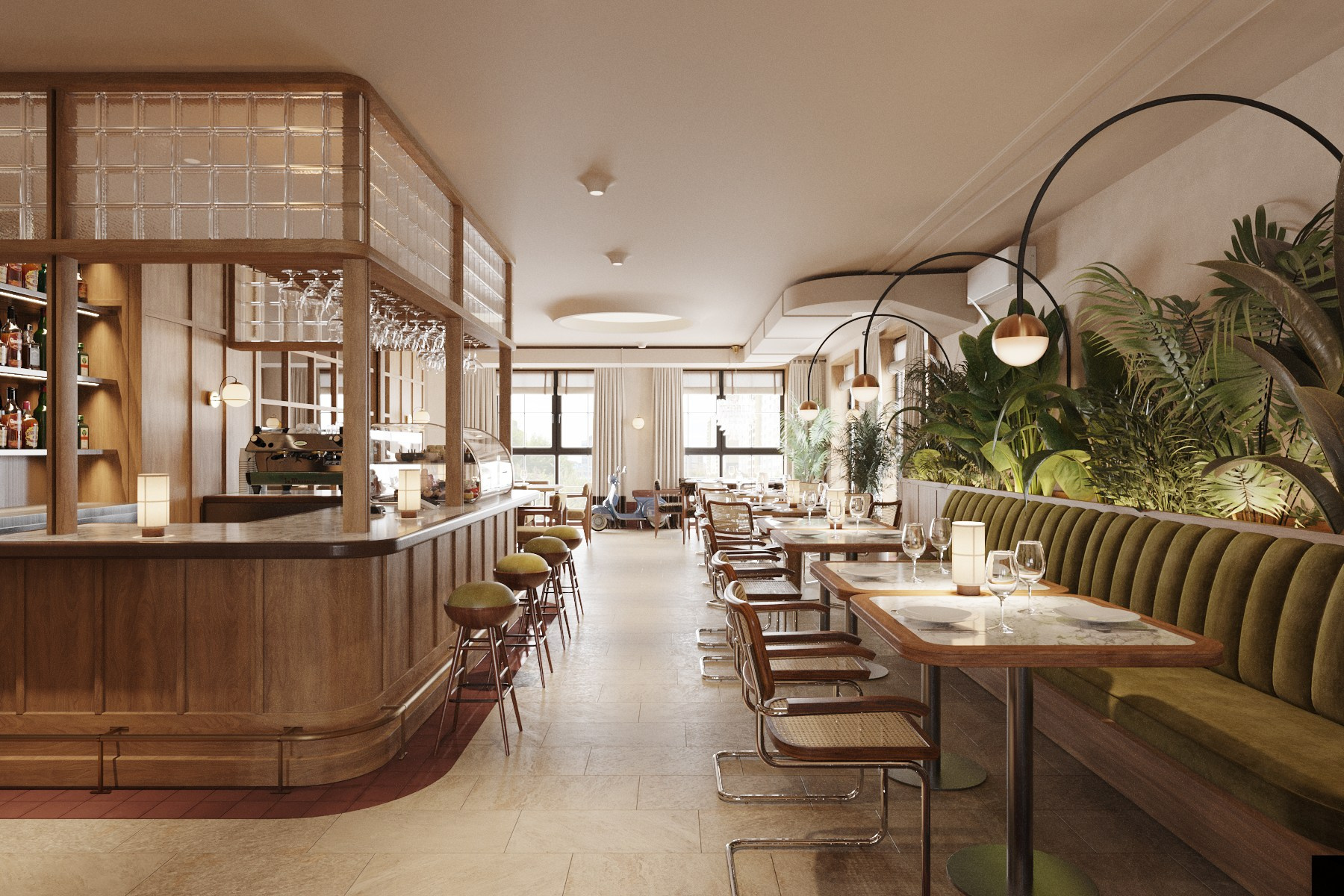 КУРИЦА ИЛИ РЫБА / семейный ресторан, 200 м². Rezells Architects — студия дизайна жилых и коммерческих интерьеров