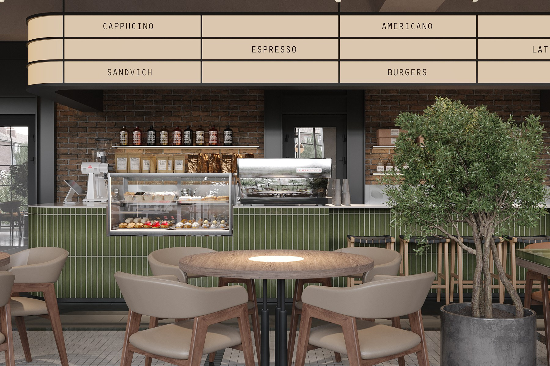 ФУДКОРТ КРК «ЗАРЯ» / кинотеатр, 300 м². Rezells Architects — студия дизайна жилых и коммерческих интерьеров