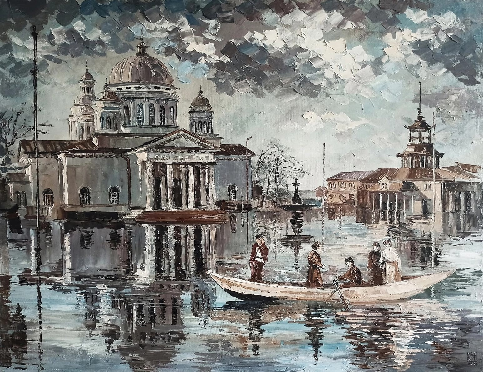 картины, интерьерные картины, картины маслом, масло, природа, живопись, Нижний Новгород, город, картина с Нижнем Новгородом, виды Нижнего, церковь, картина с церковью, усадьба, старина, ретро стиль, прогулка по Нижнему, осень, осенняя картина, Старый Нижний, нижегородские виды, панорама, старый город, монастырь, староярмарочный собор