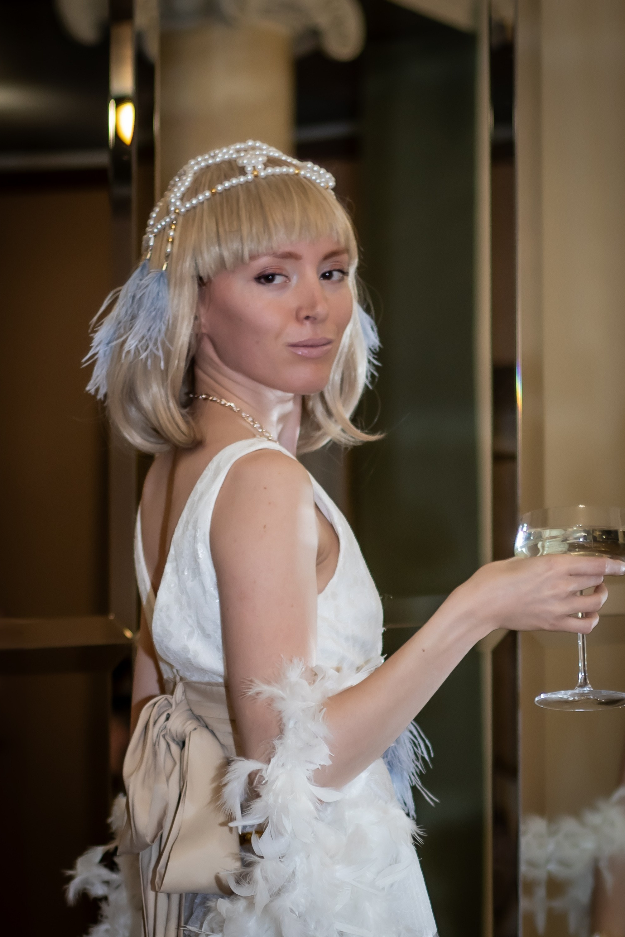 Тематическая фотосессия в стиле Гэтсби с бокалом шампанского — фотограф Карасёва Елена, Москва