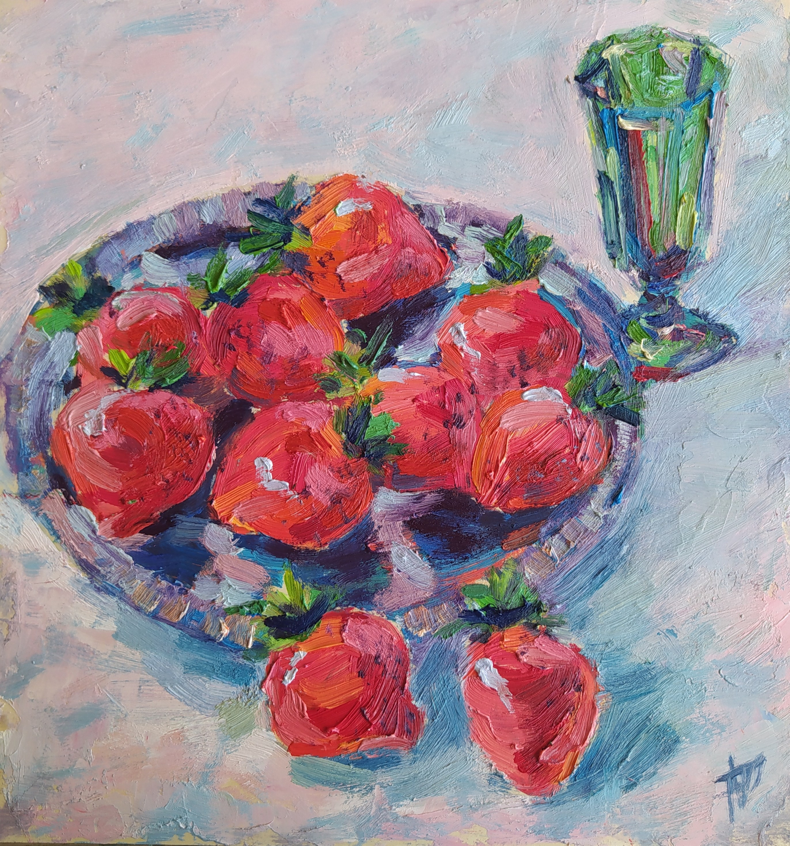картины, живопись, масло, акрил, интерьерные картины, натюрморт, ягоды, клубника, лето