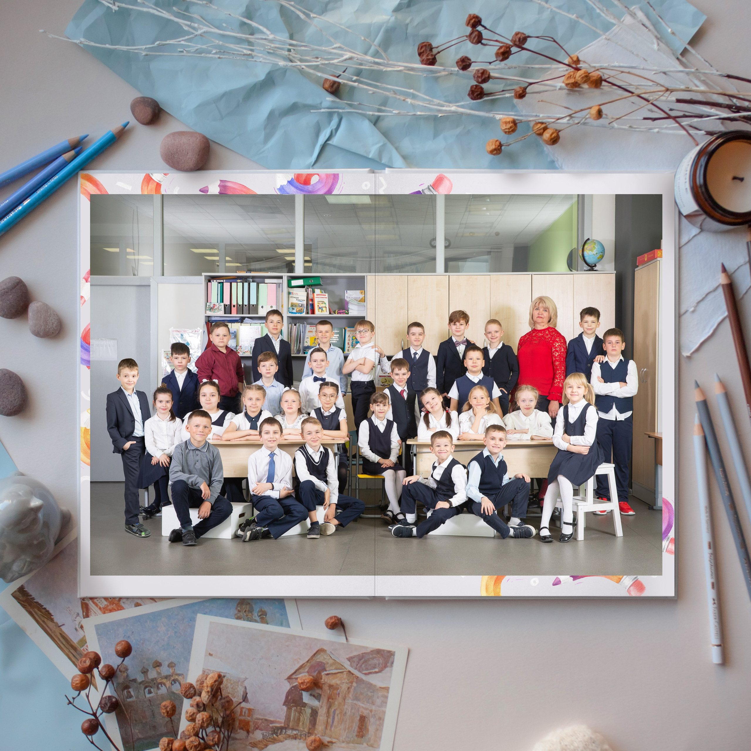 Цветные карандаши школа. Фотограф Дарья Нагайцева