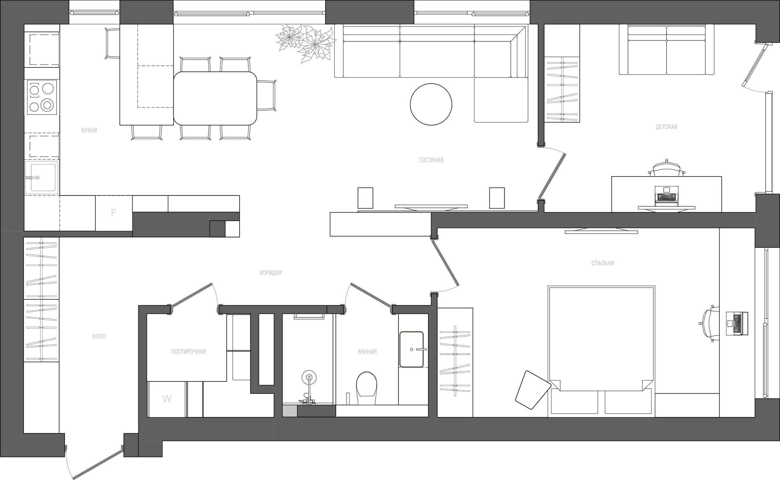 Проект VEAS. Дизайн интерьера в Новосибирске, Мире, Онлайн | Студия дизайна интерьера TWOREZ