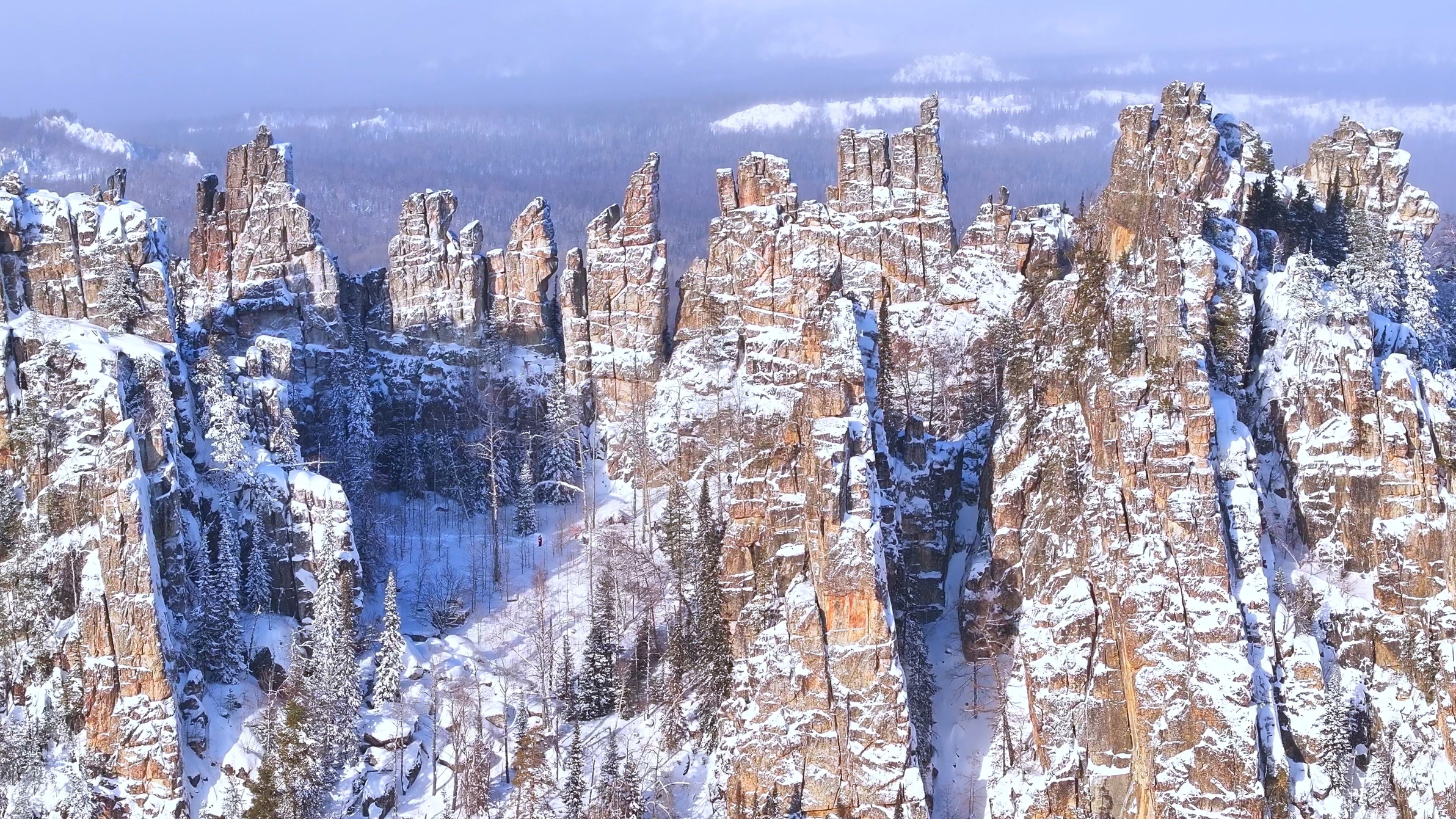 Inzer Teeth in Winter — Southern Urals Aerial Film