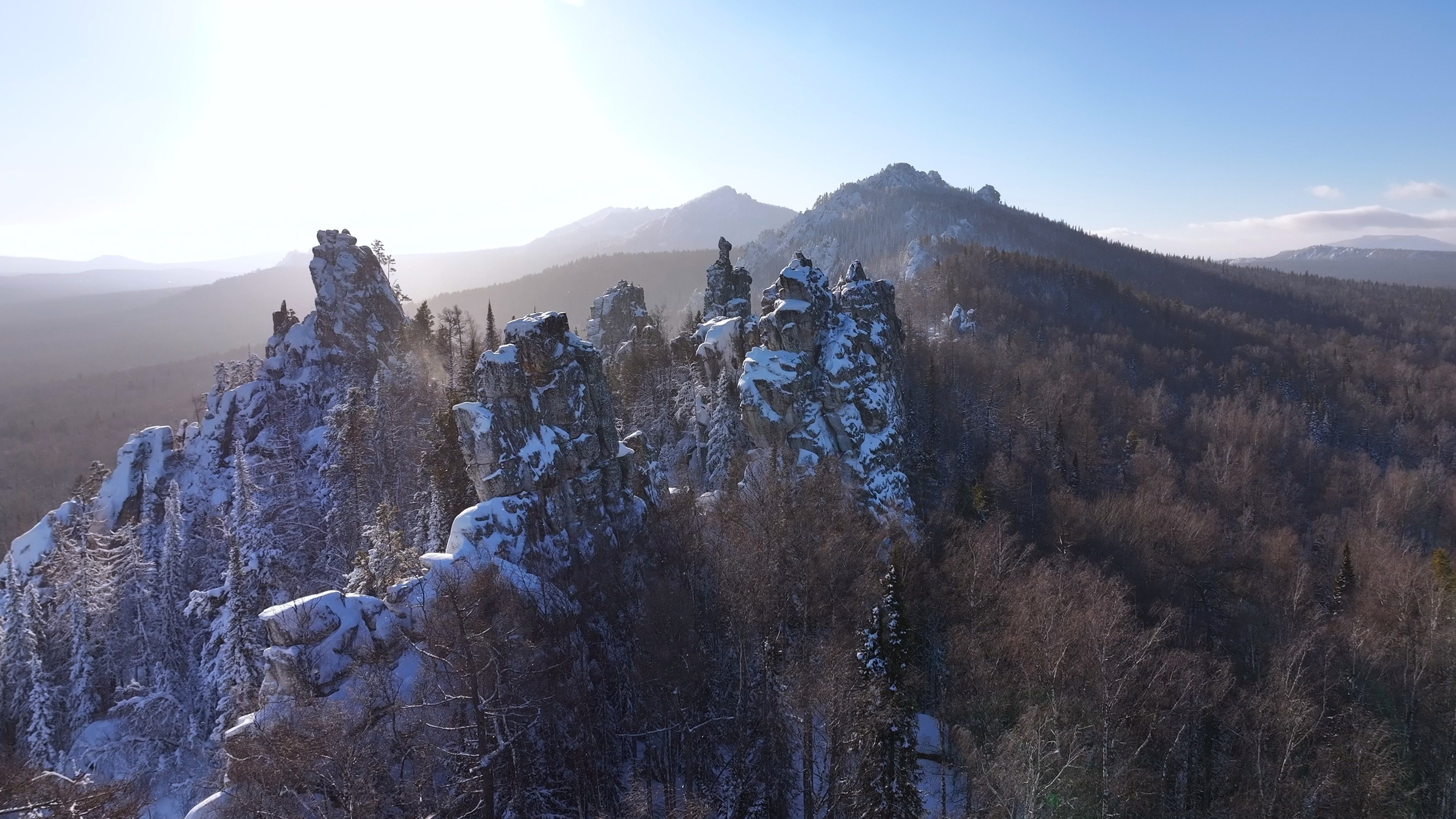 Inzer Teeth in Winter — Southern Urals Aerial Film