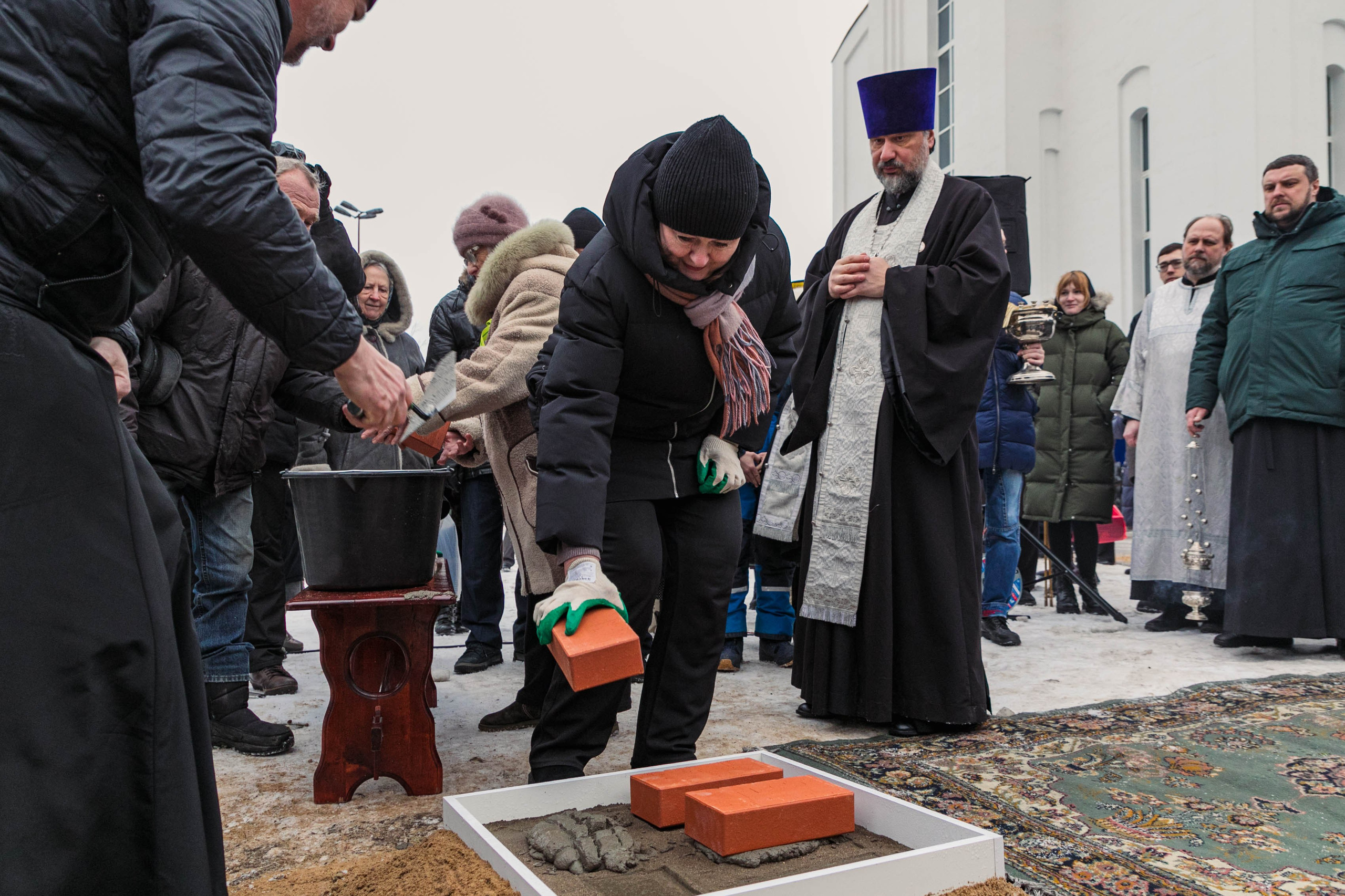 Церемония закладки первого кирпича в фундамента нового музея блокады Ленинграда