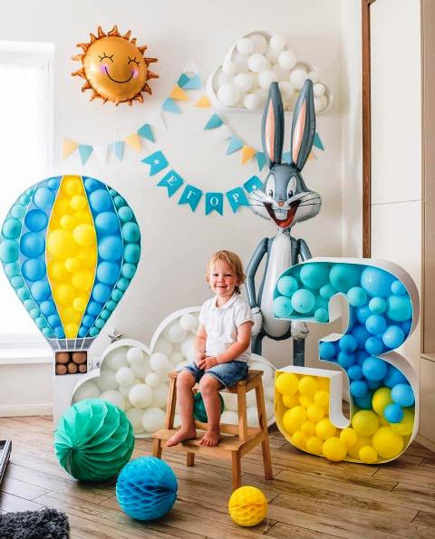 Шары с цифрами розовое золото. Студия праздничного декора