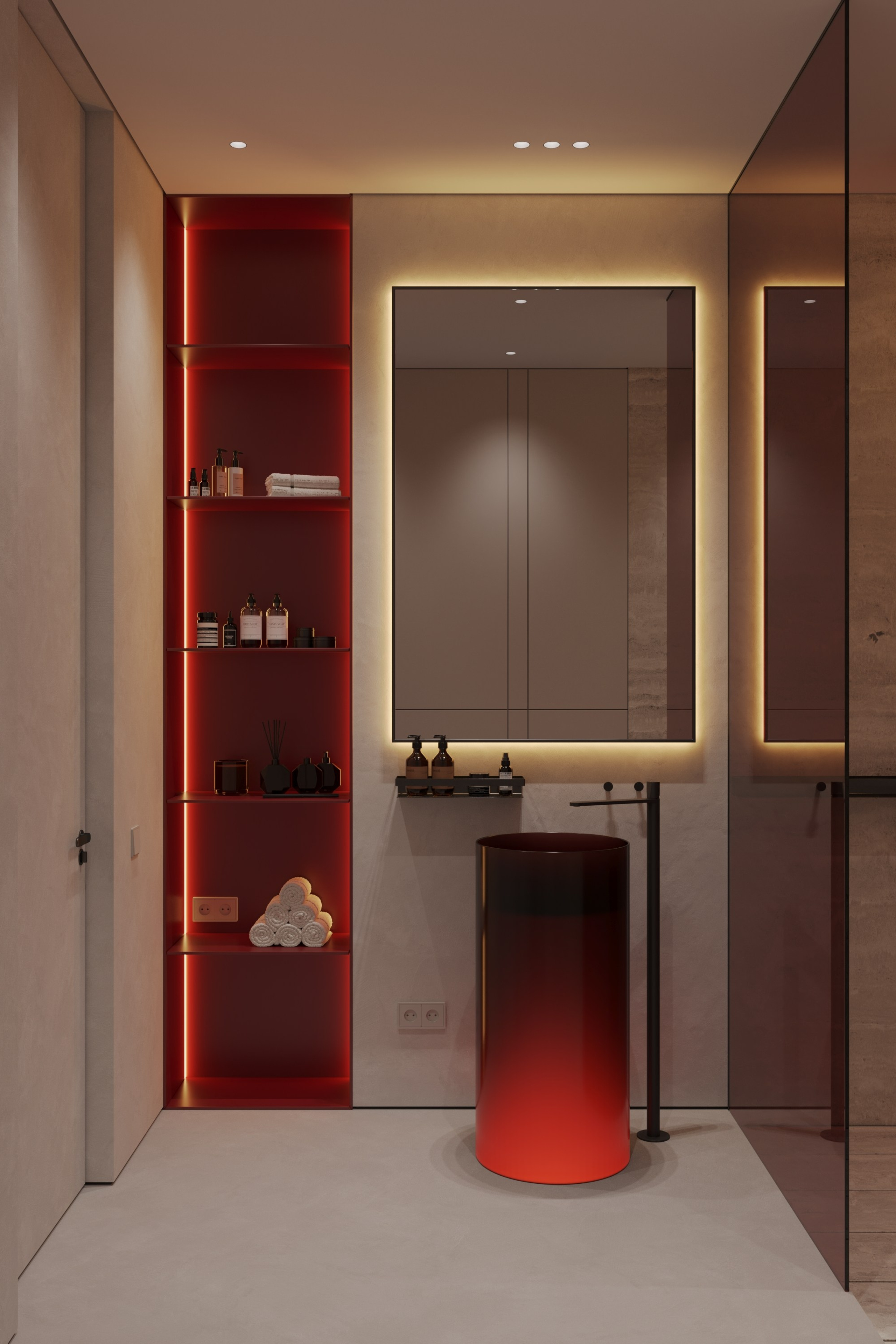 The red bathroom