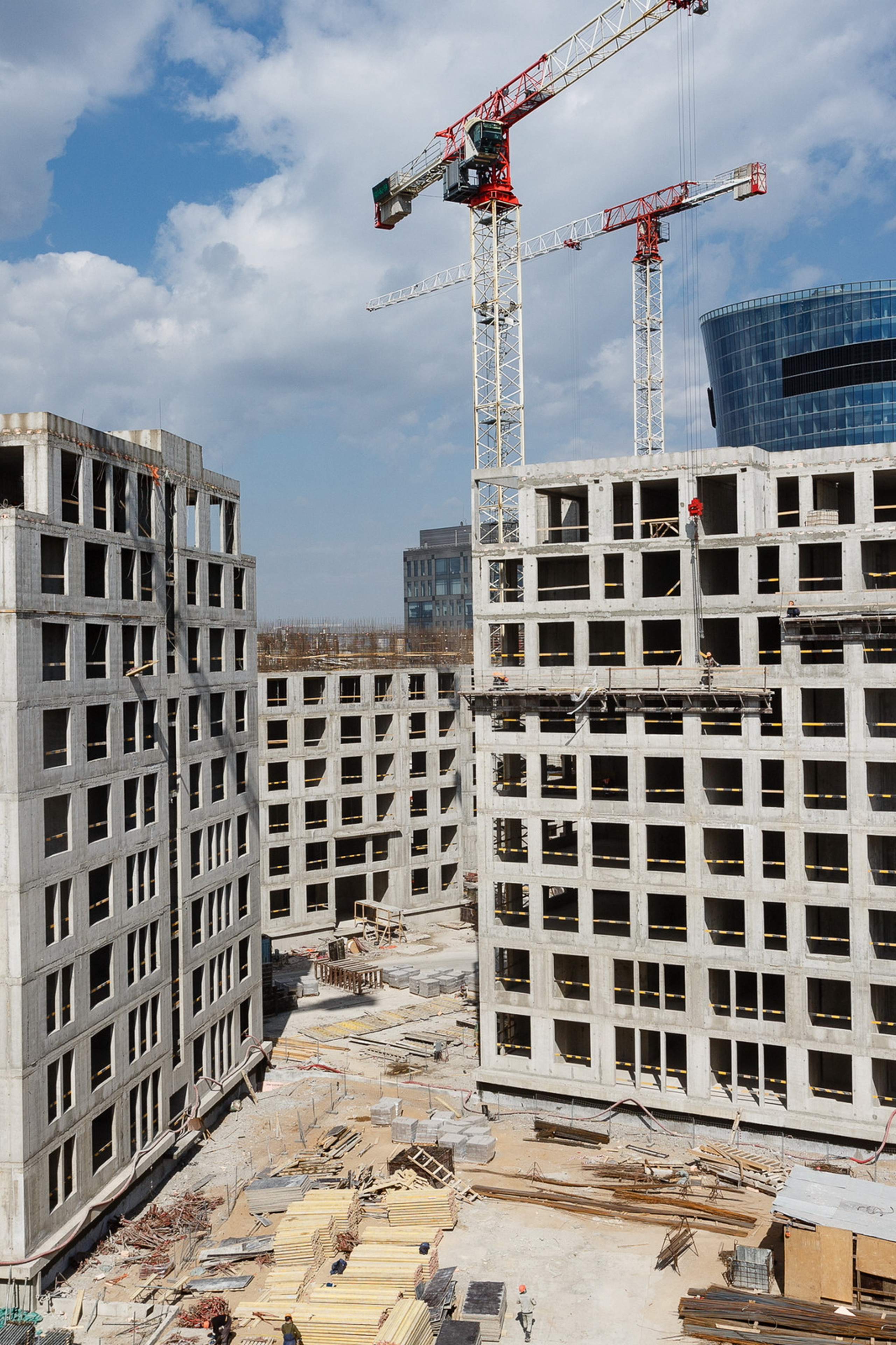 Фотосъёмка строительных работ многоквартирных домов.
