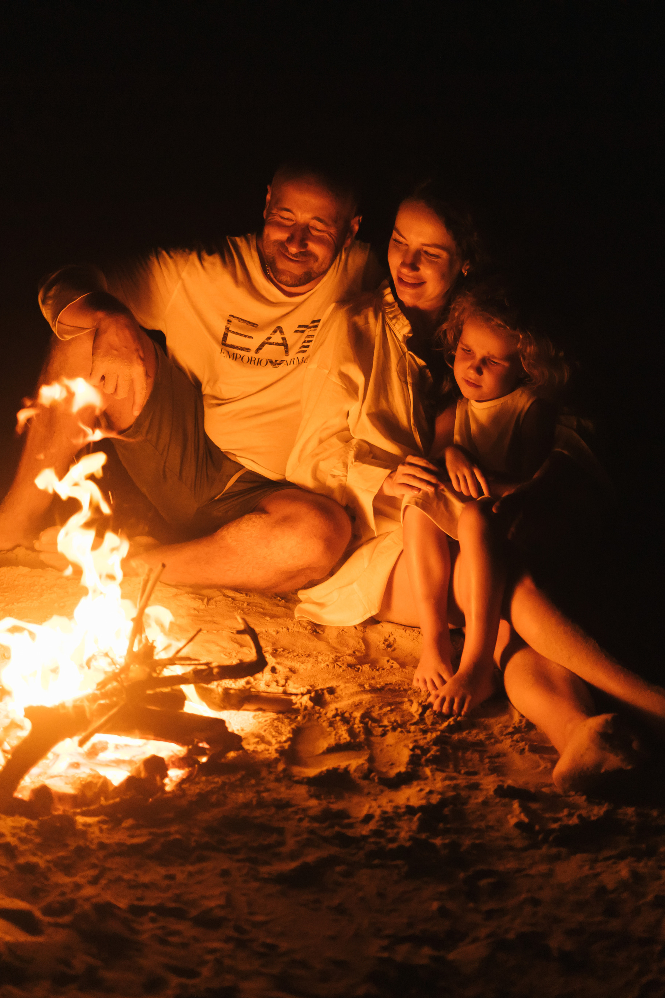 Night by the fire. Photographer on Rostov on Don