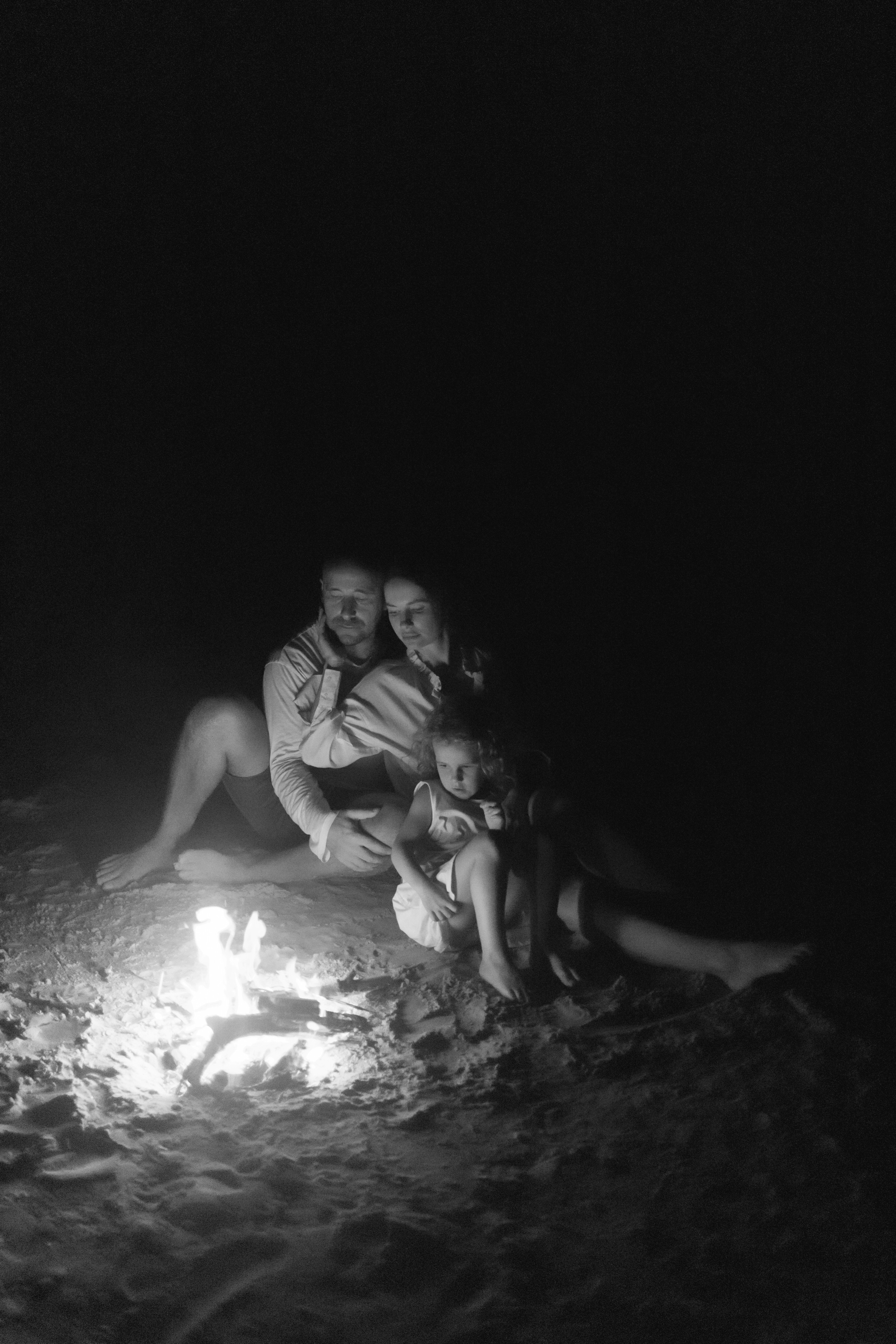 Night by the fire. Photographer on Rostov on Don