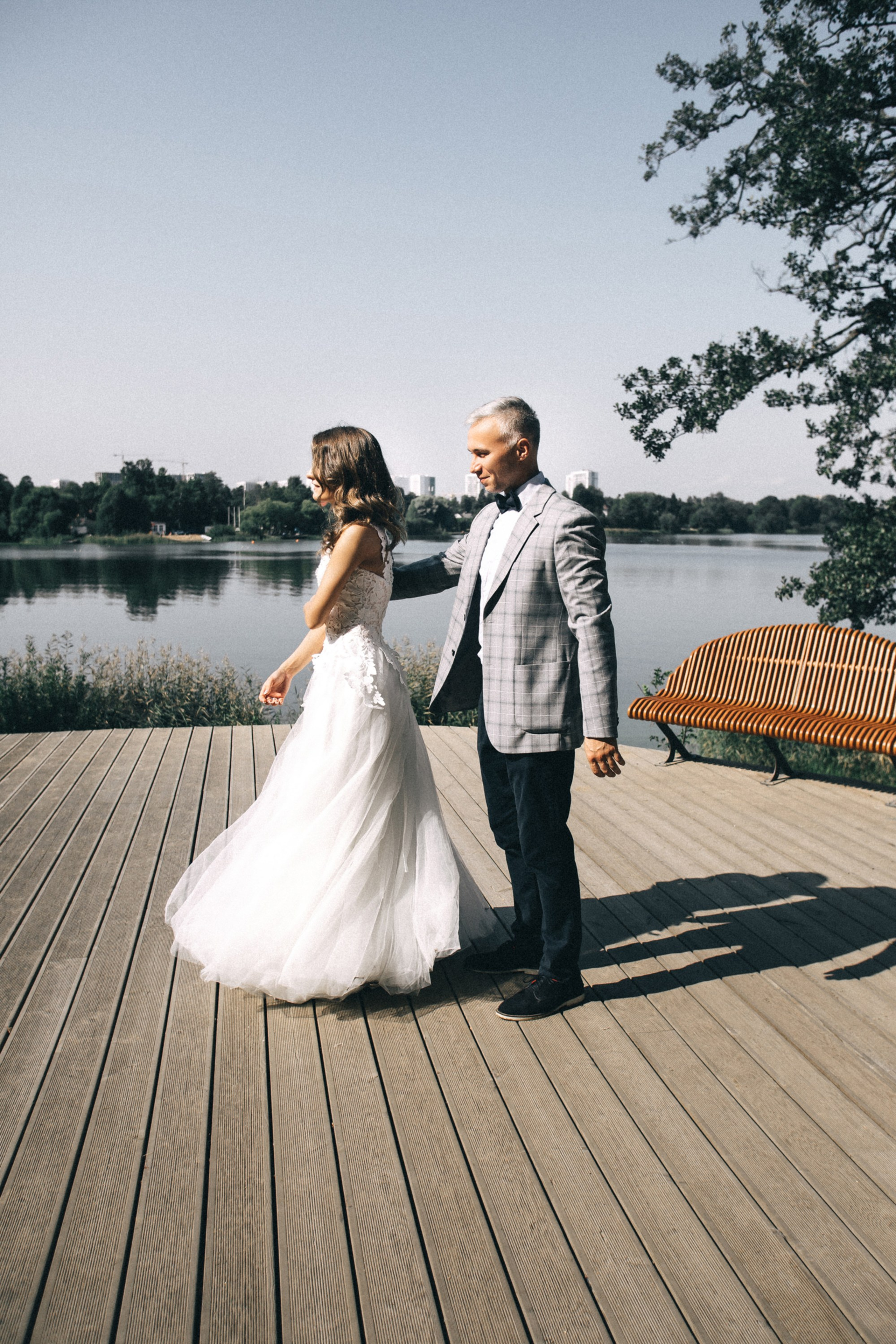 свадебная съёмка летом в парке спб