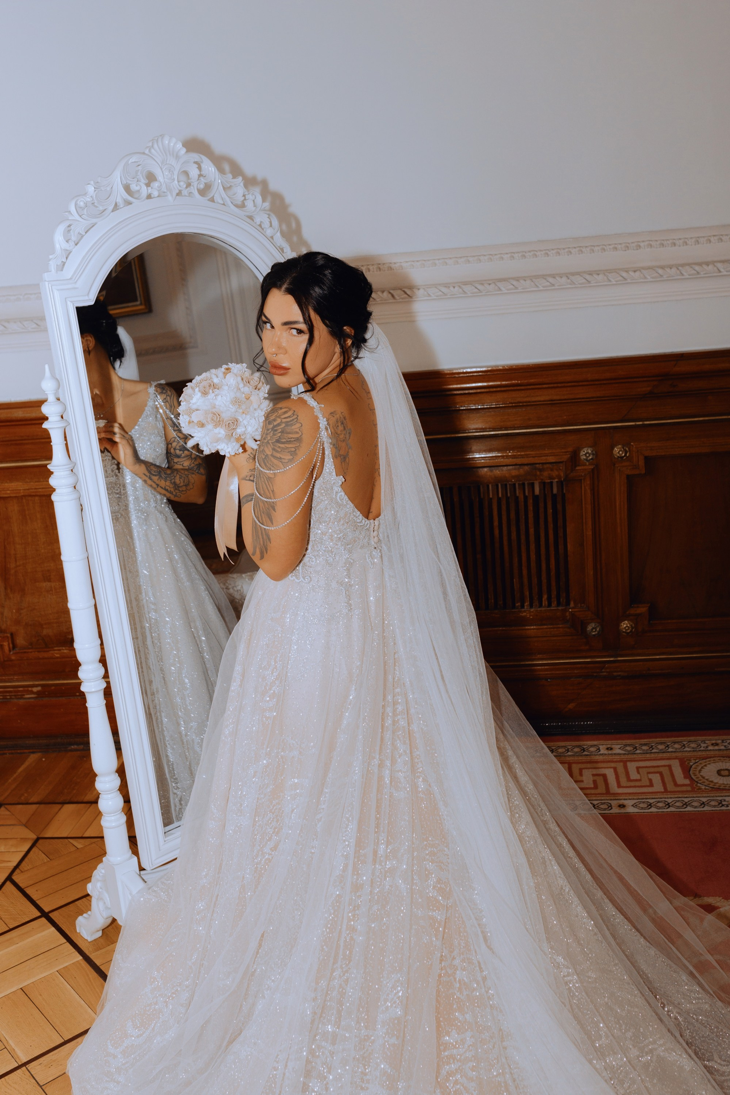 свадебная съёмка зимой в историческом центре