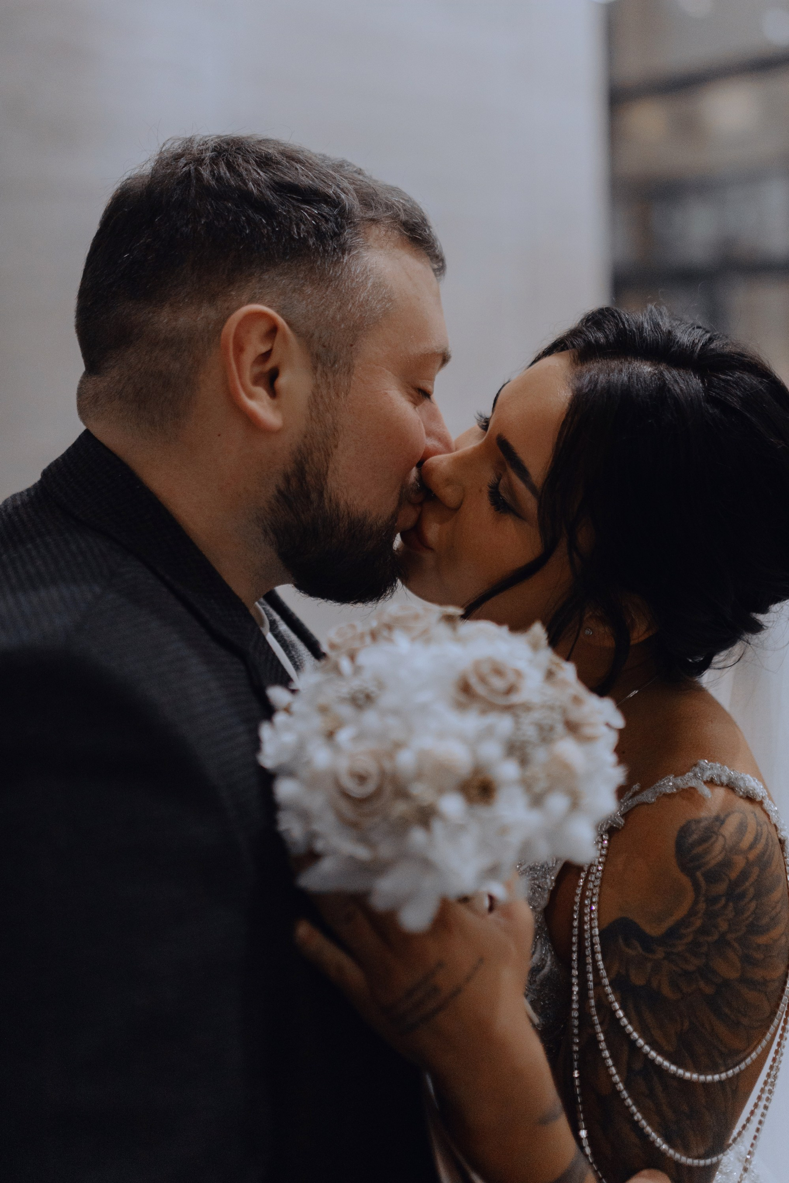 свадебная фотосессия зимой в городе