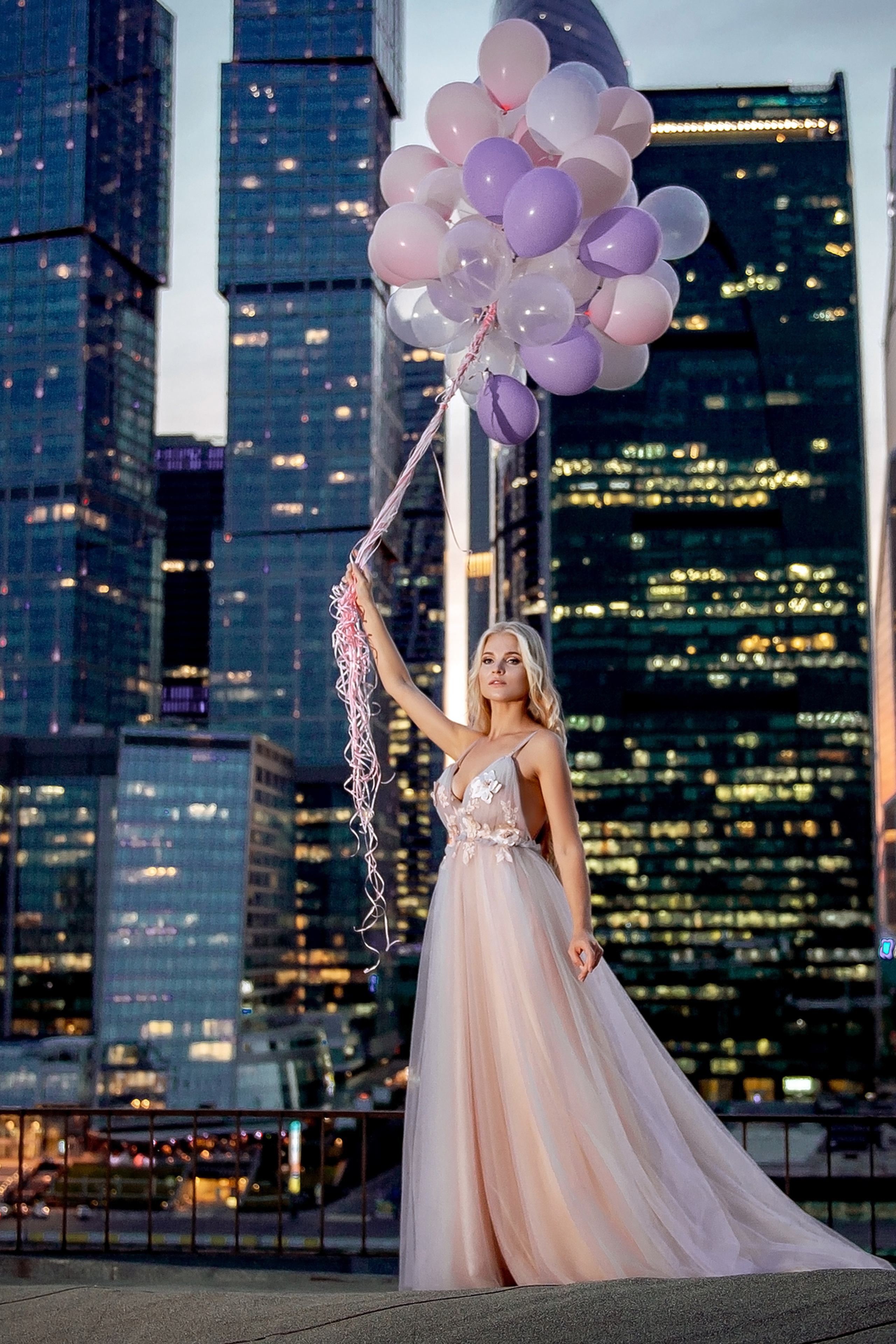 Аня, Москва-сити, фотосессия с шарами.