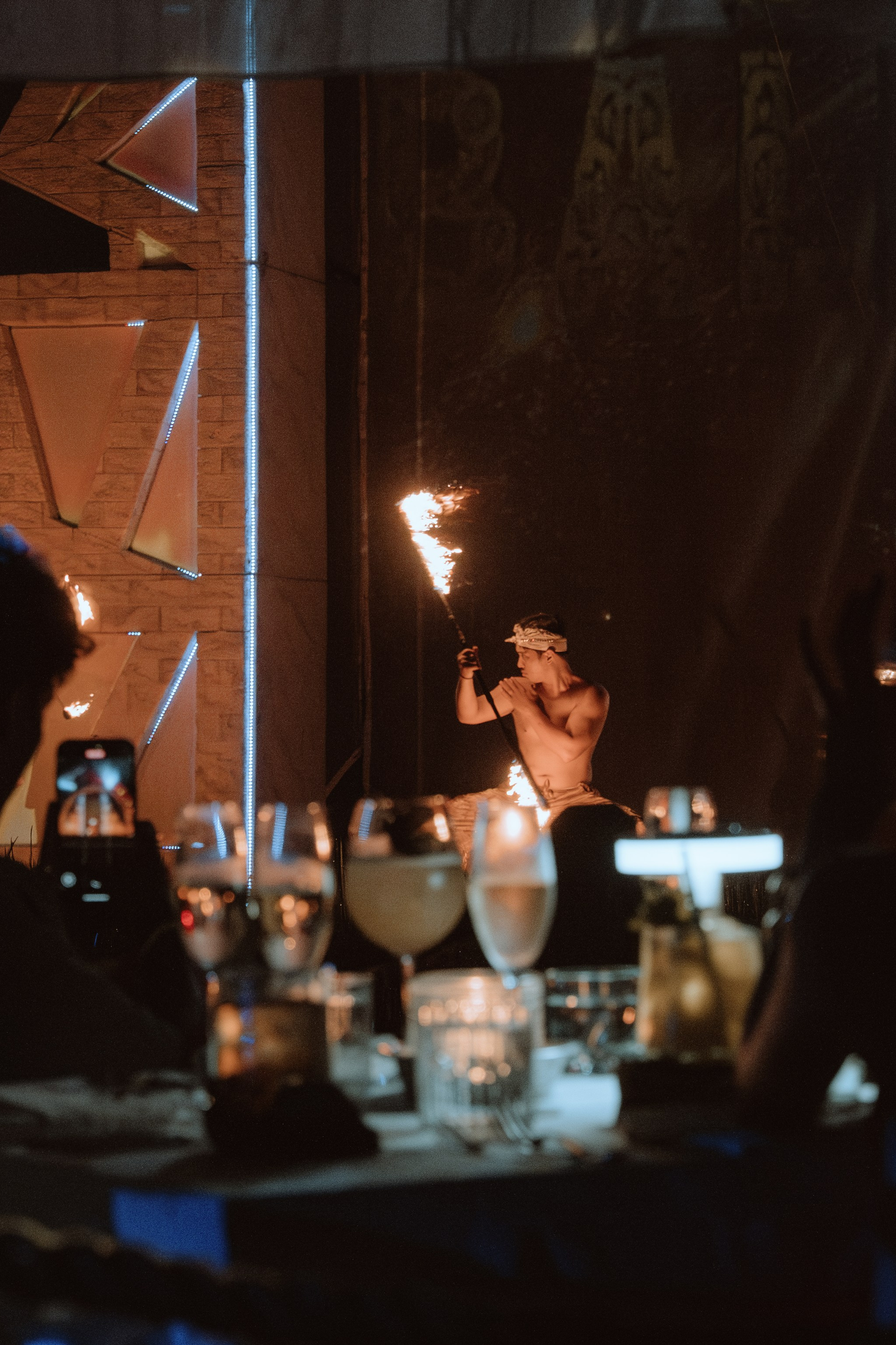 Fine dining by the rice field at Sardine after sunset, Bali. Сергей Зворыгин