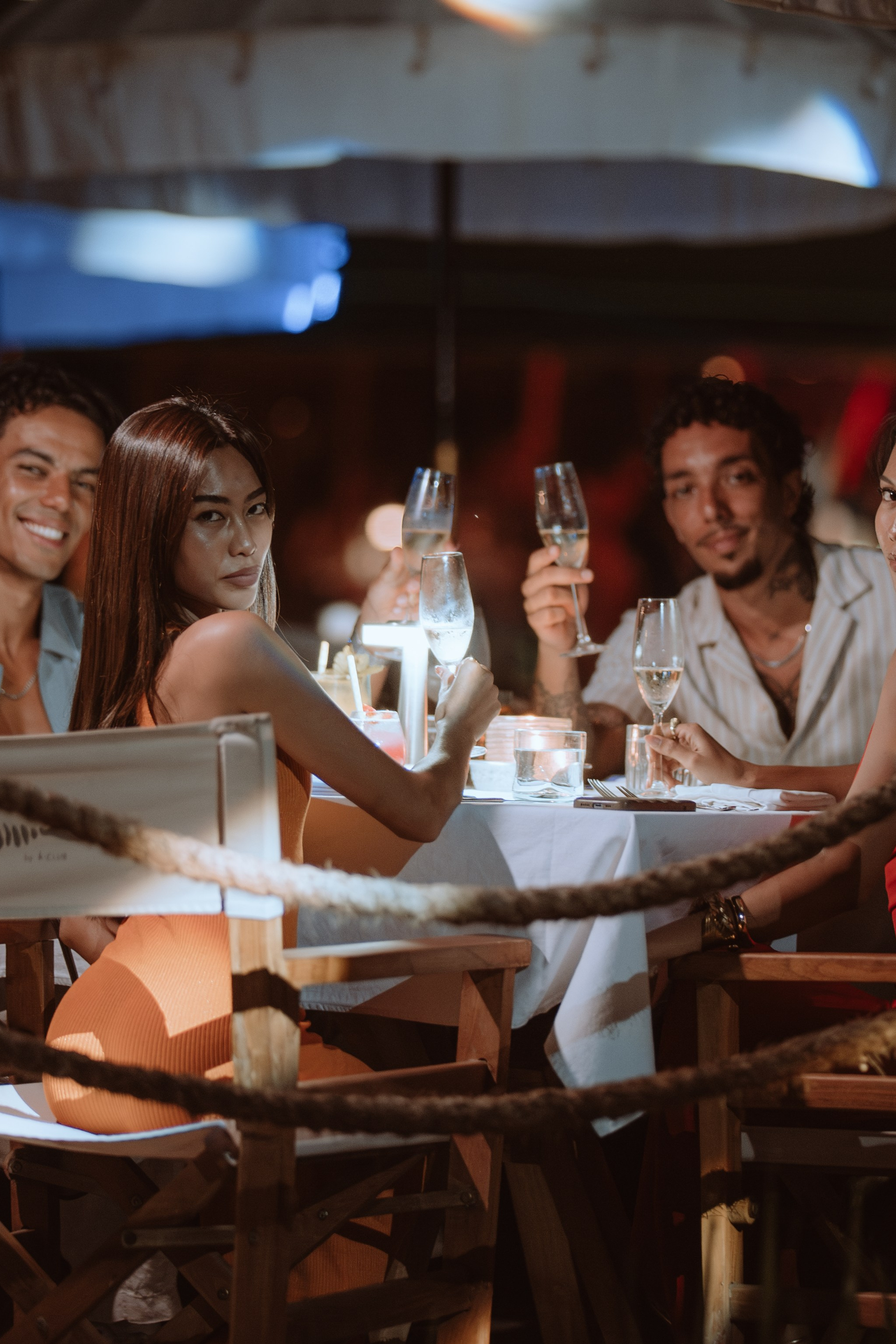 Fine dining by the rice field at Sardine after sunset, Bali. Сергей Зворыгин