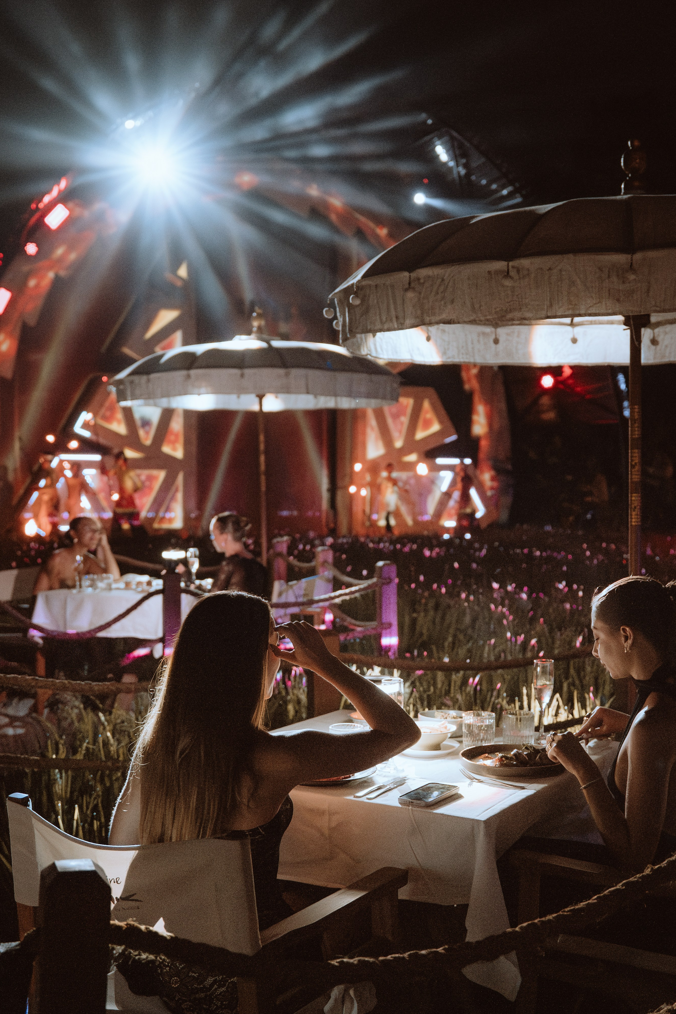 Fine dining by the rice field at Sardine after sunset, Bali. Сергей Зворыгин