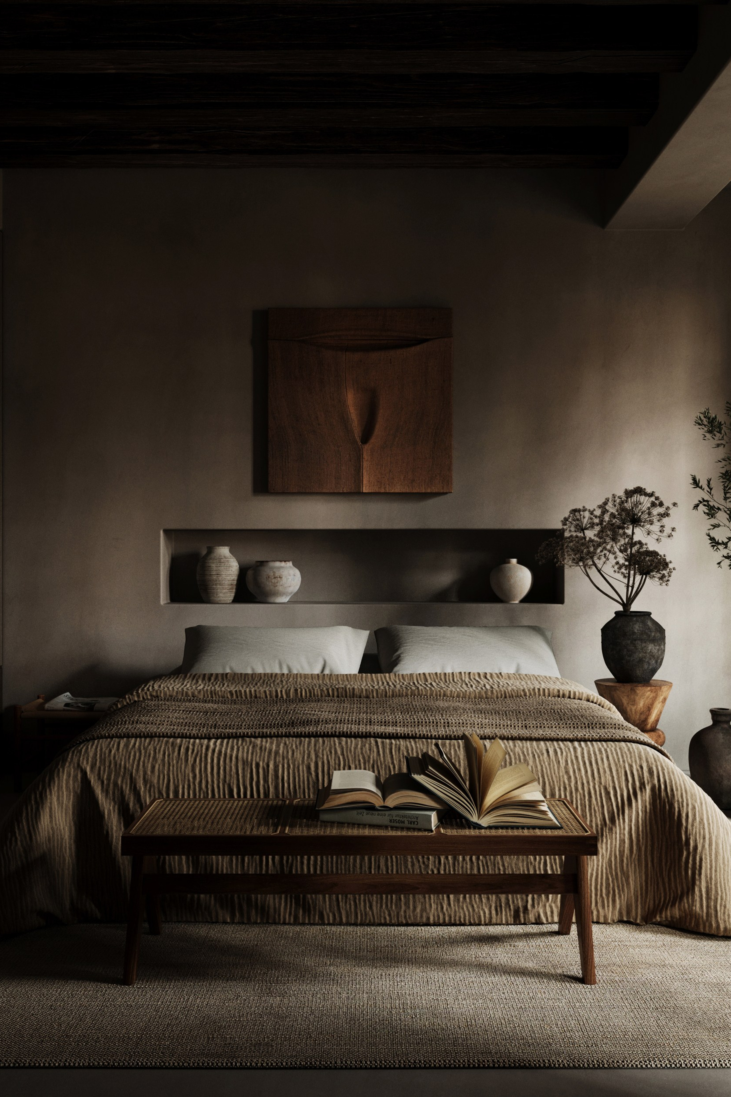 Спальня в стиле Wabi-Sabi