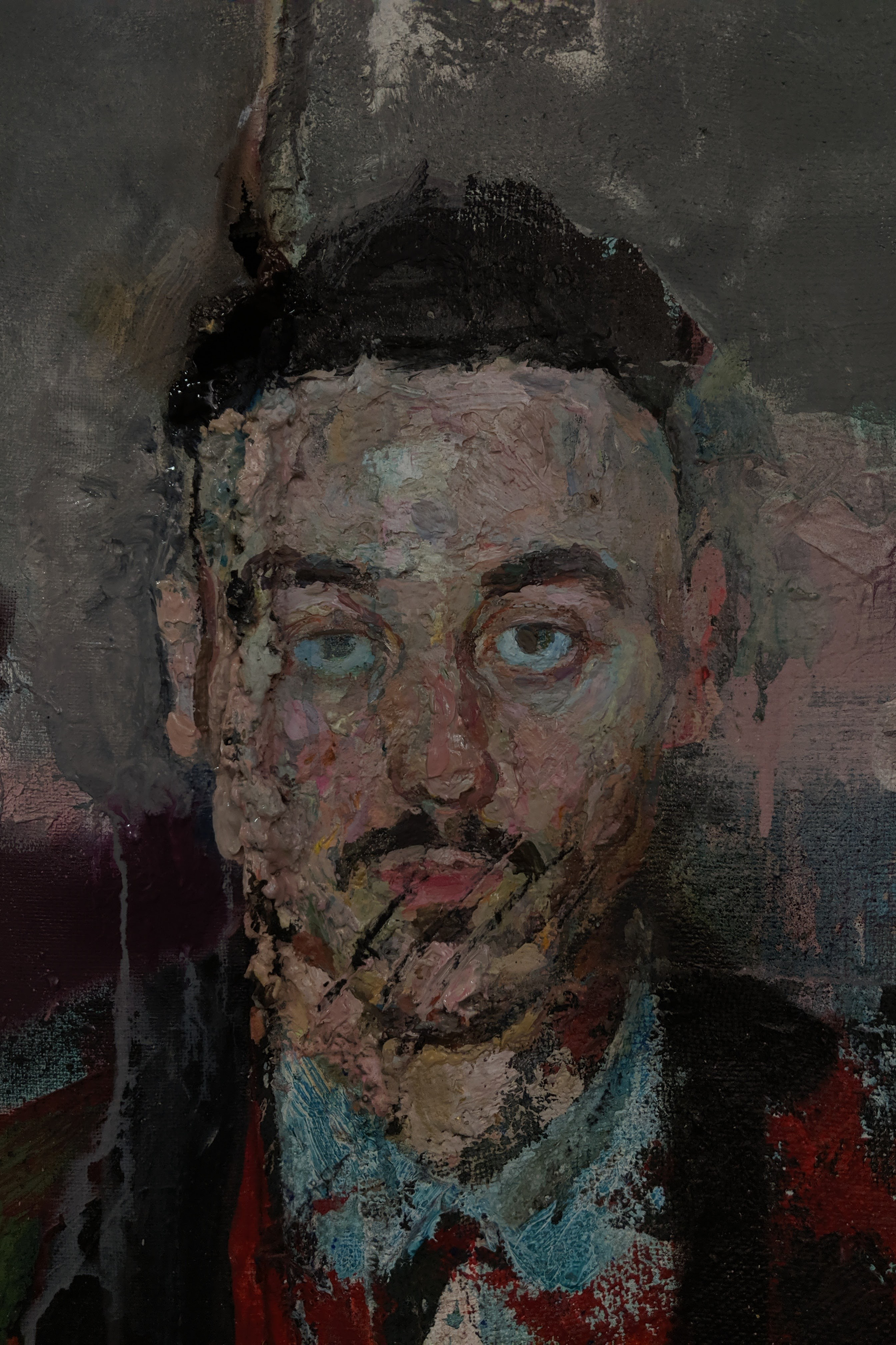 Man with a butterfly on his head