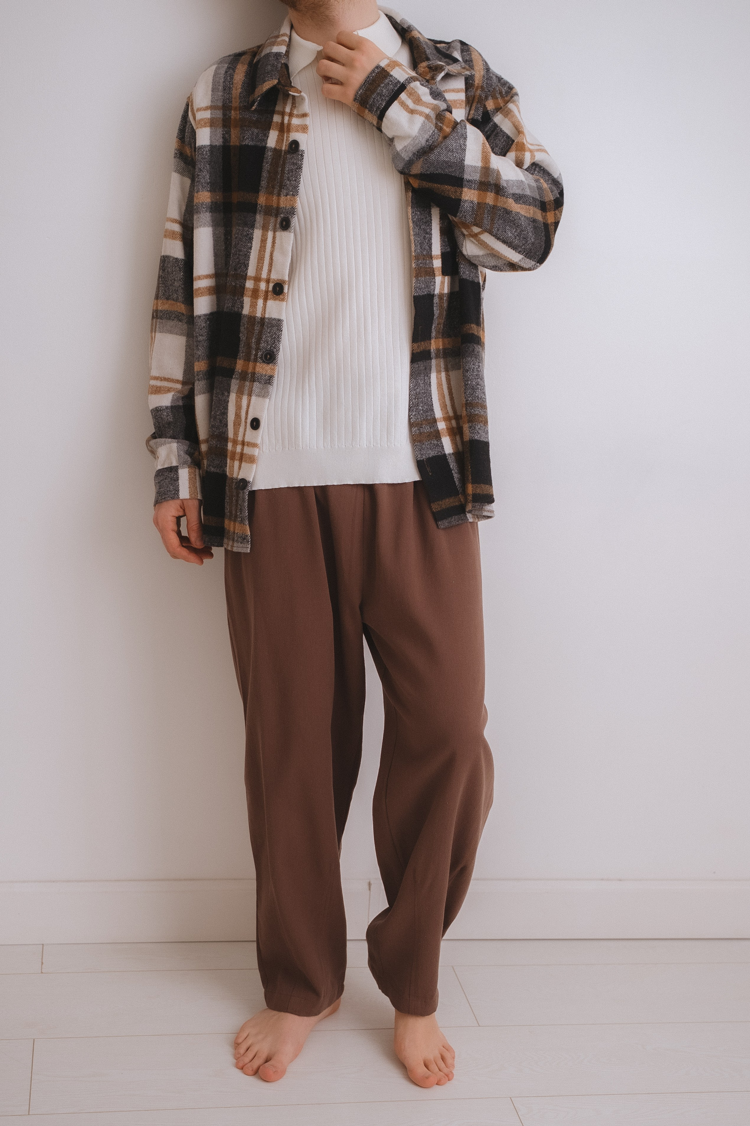 БЕЛОЕ ПОЛО В РУБЧИК XL. Фотостудия в Люберцах