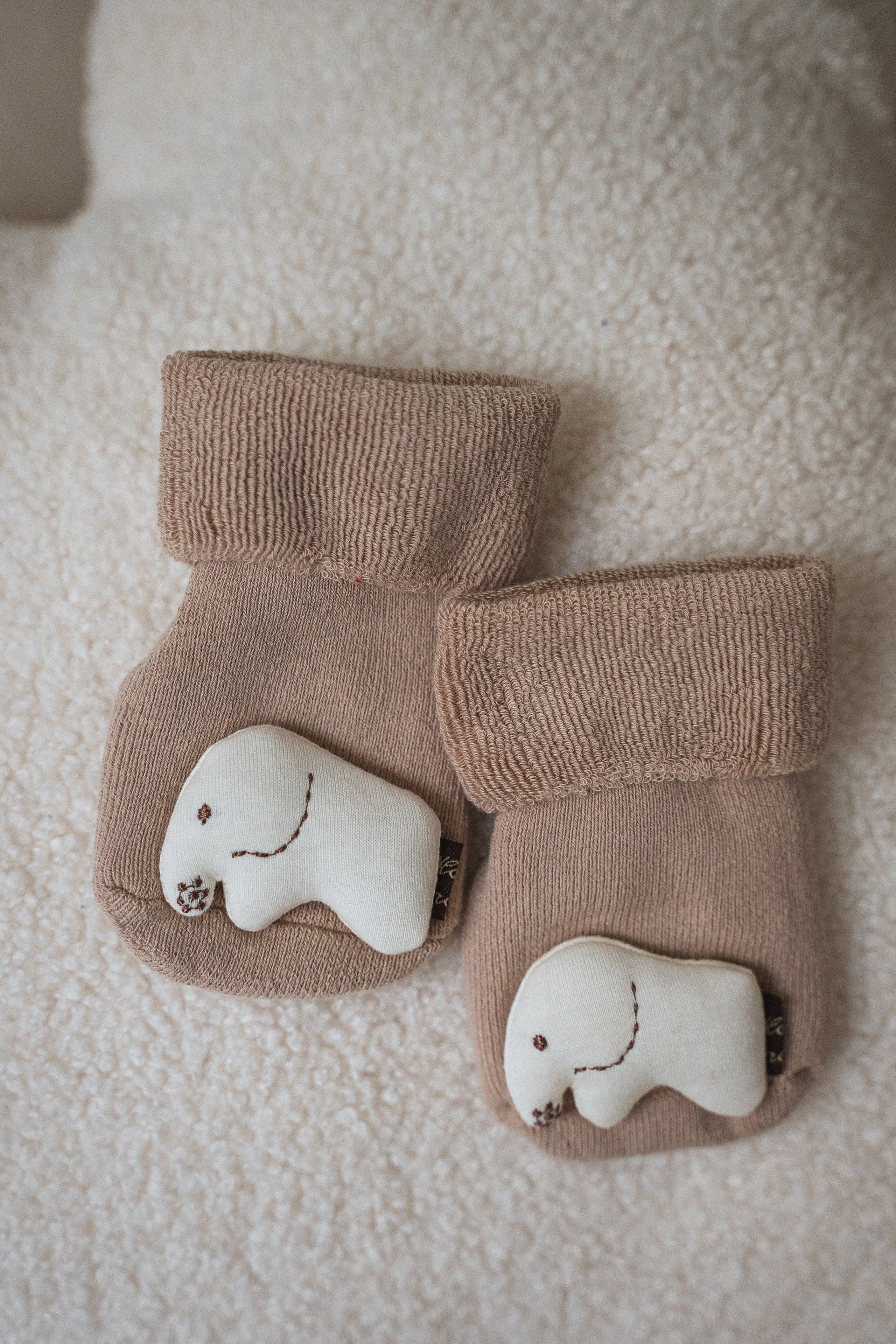 Махровые носочки 0-1 год, какао цвет