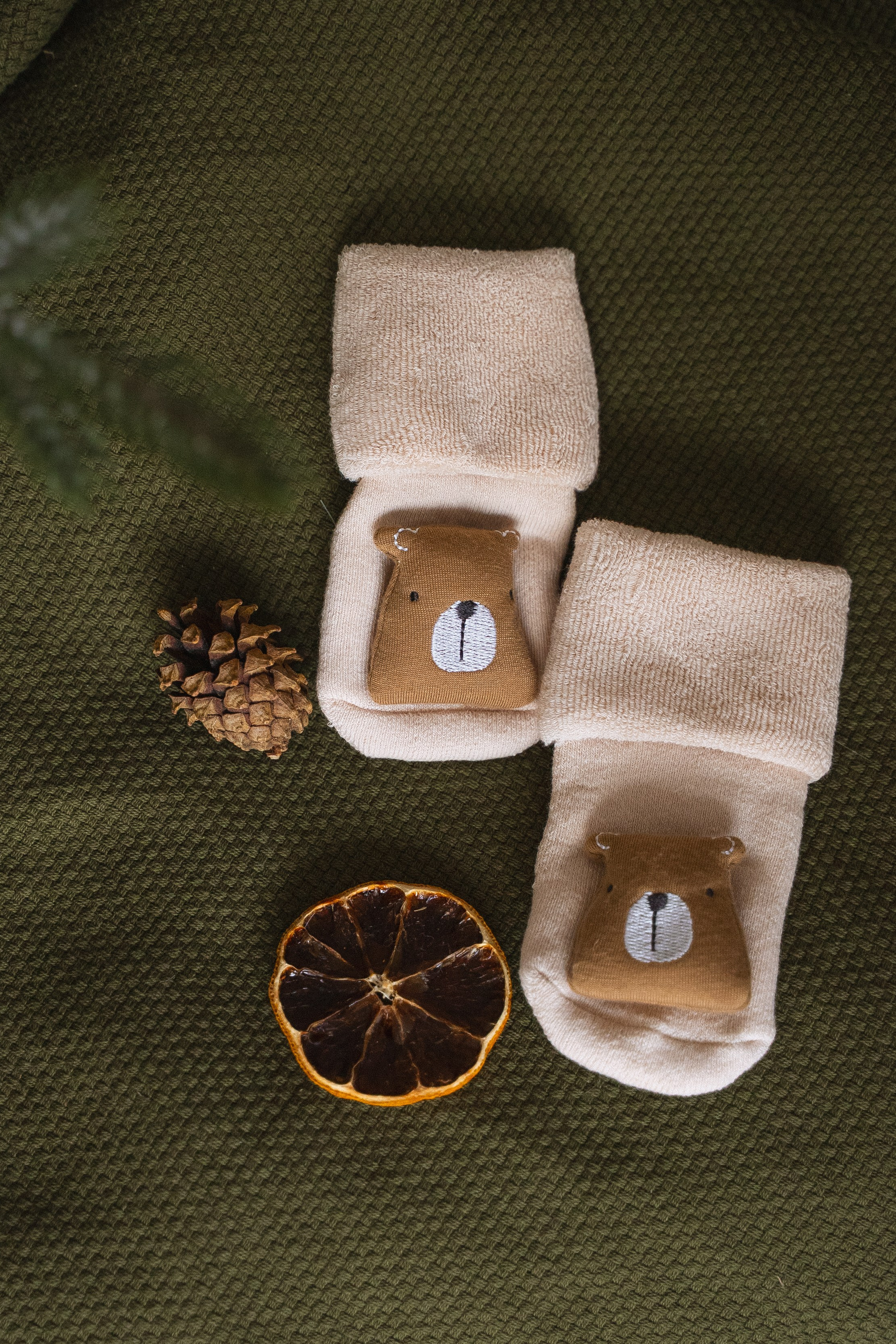 Махровые носочки 1-2 года, молочный цвет