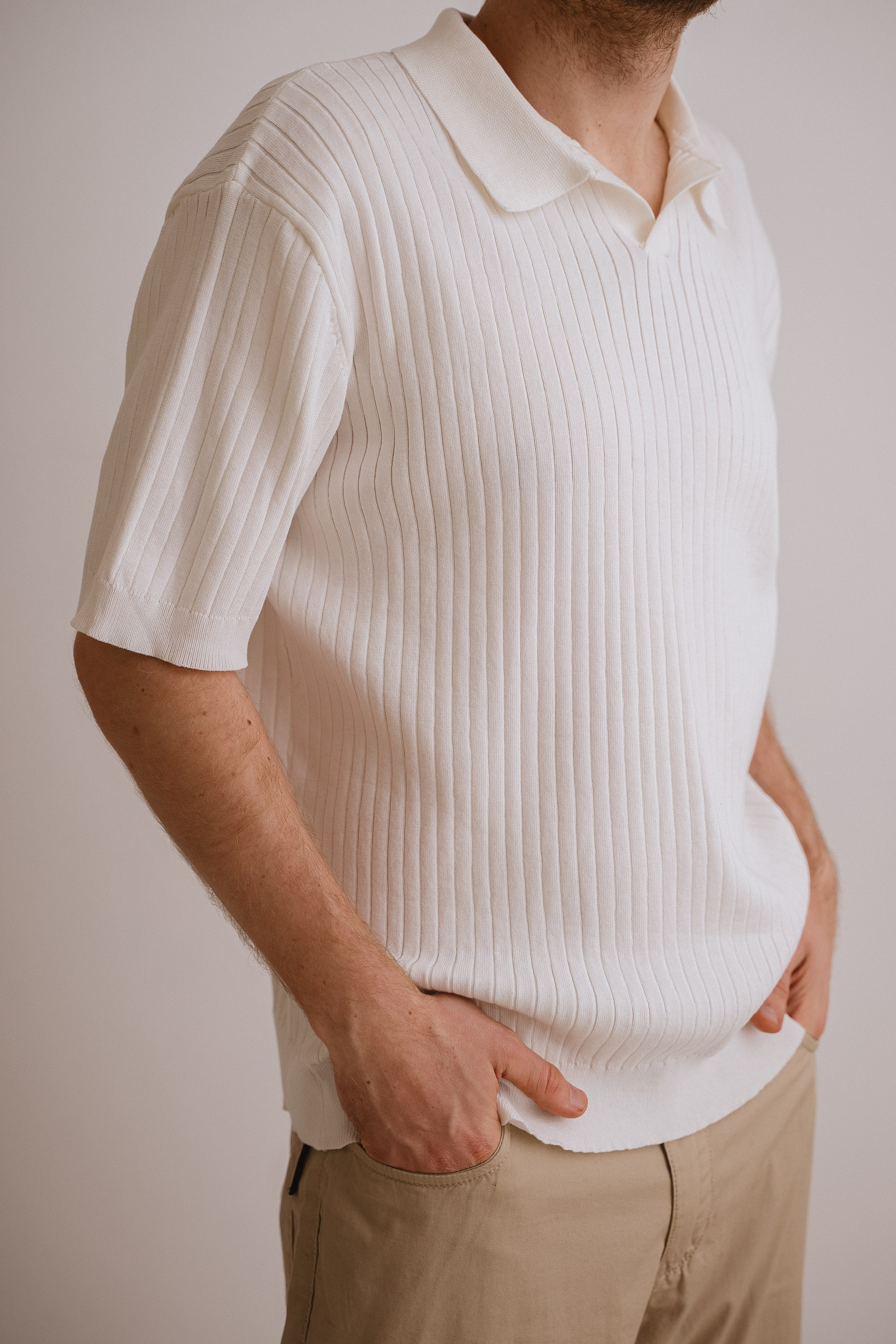 БЕЛОЕ ПОЛО В РУБЧИК XL. Фотостудия в Люберцах