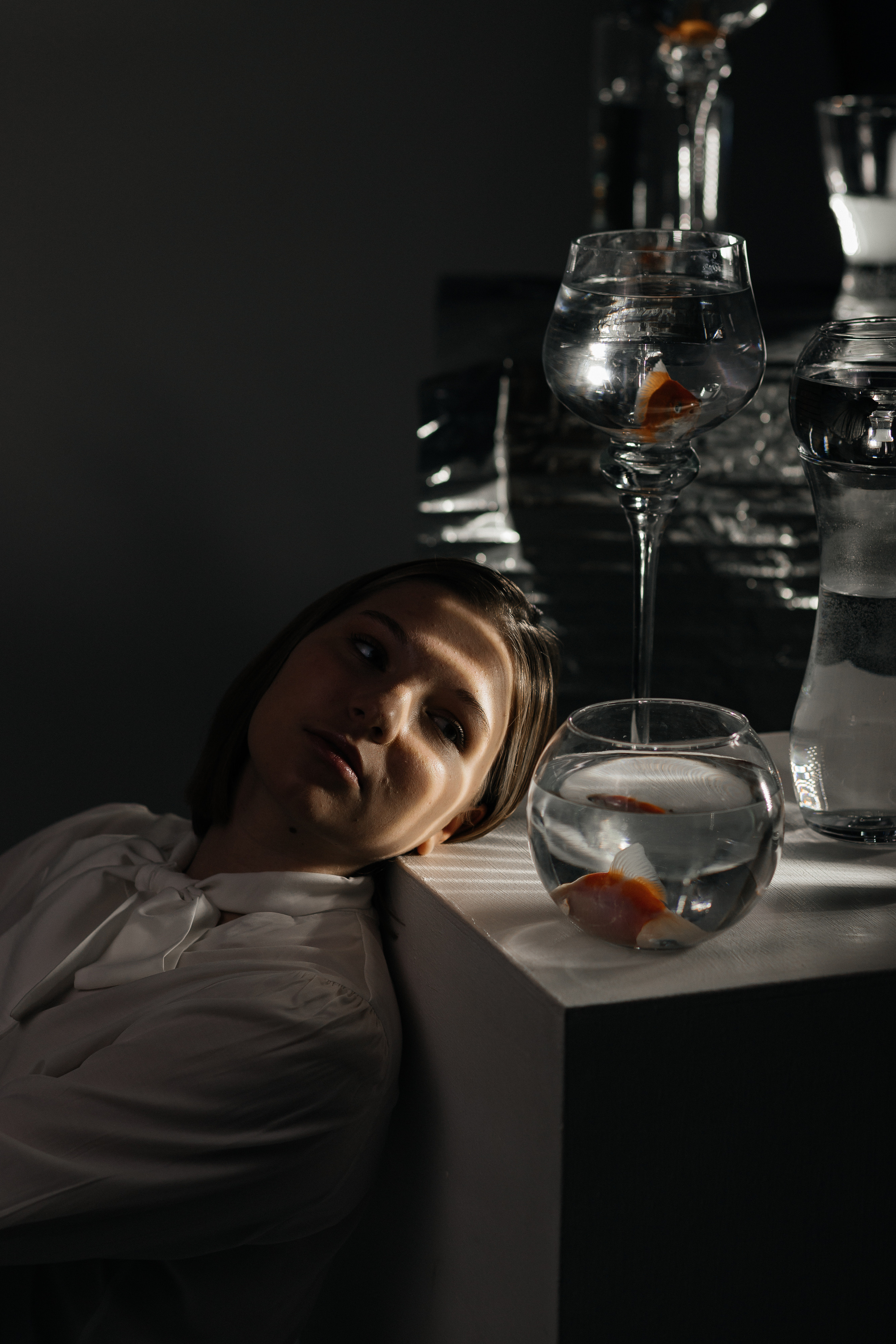 Проект с рыбками для модельного агенства. Фотограф в Москве