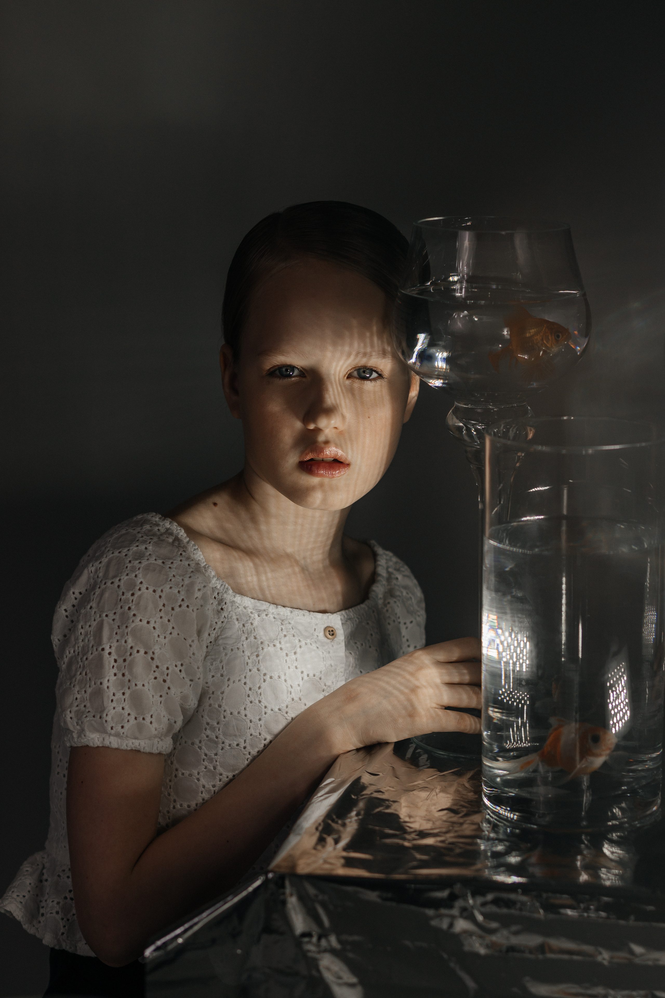 Проект с рыбками для модельного агенства. Фотограф в Москве