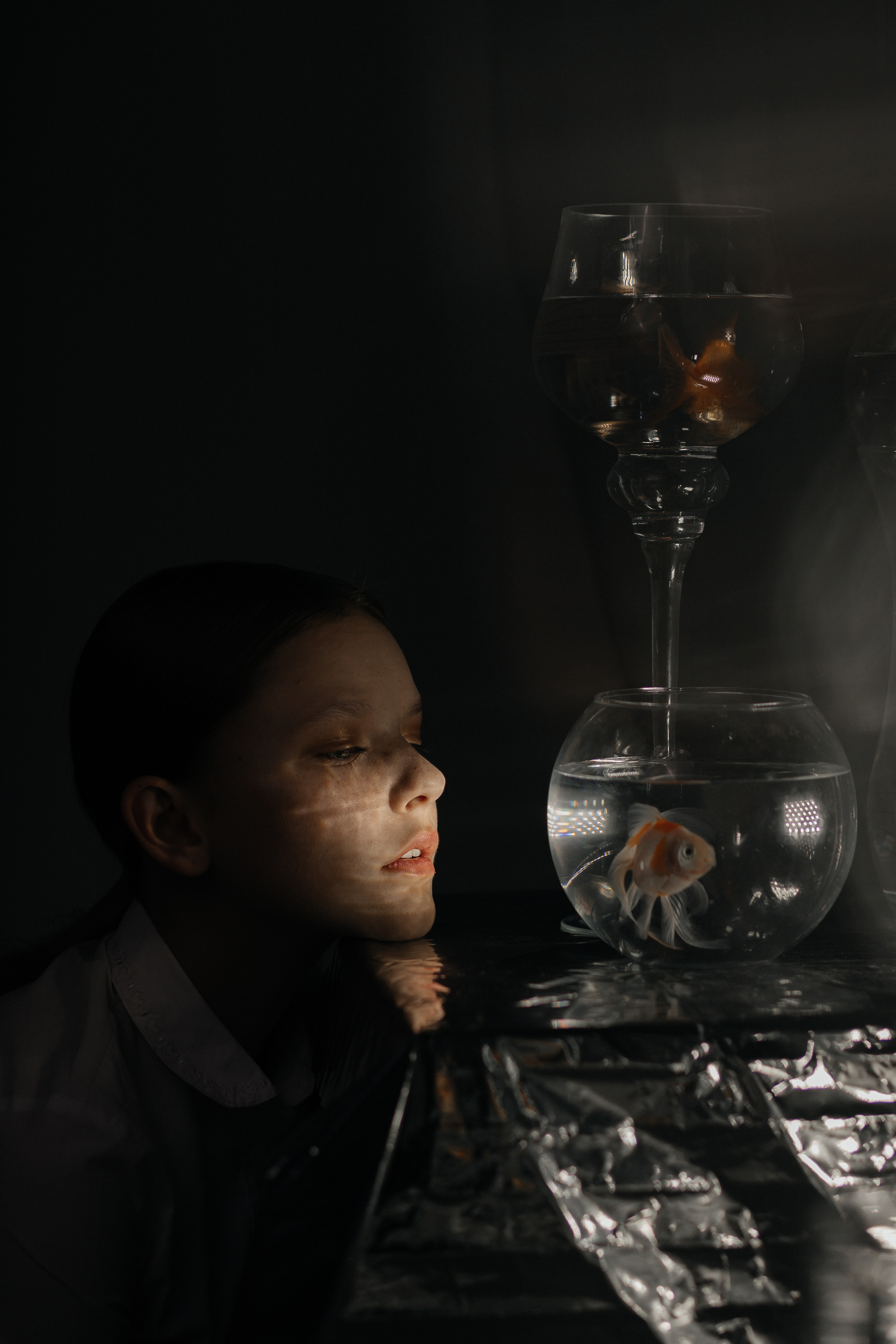 Проект с рыбками для модельного агенства. Фотограф в Москве