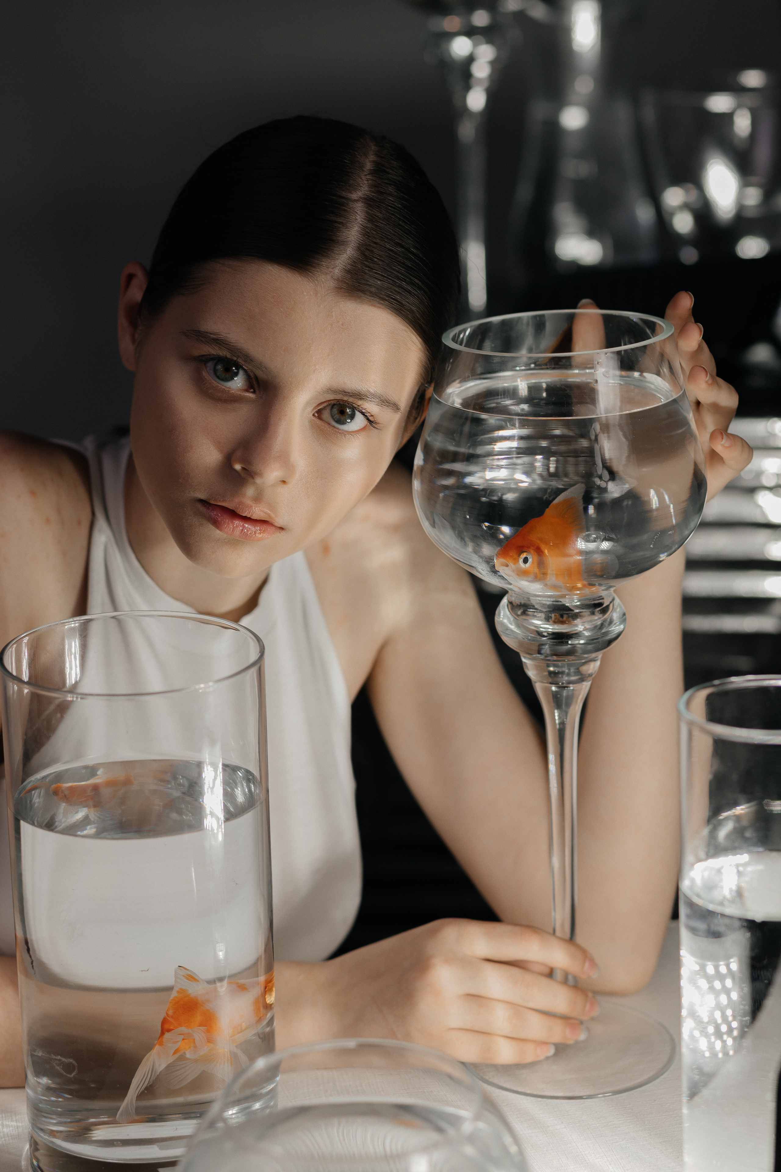 Проект с рыбками для модельного агенства. Фотограф в Москве