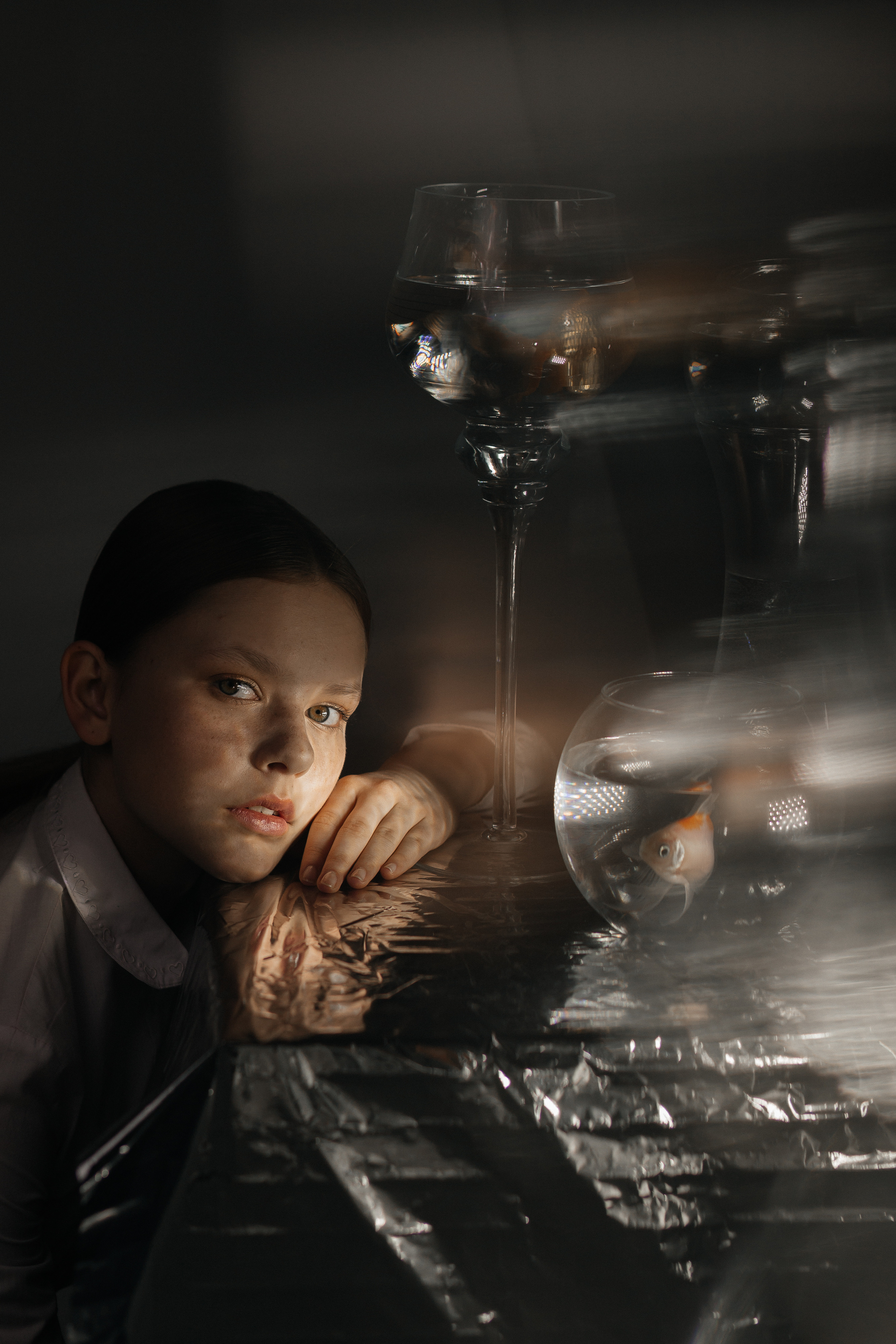 Проект с рыбками для модельного агенства. Фотограф в Москве