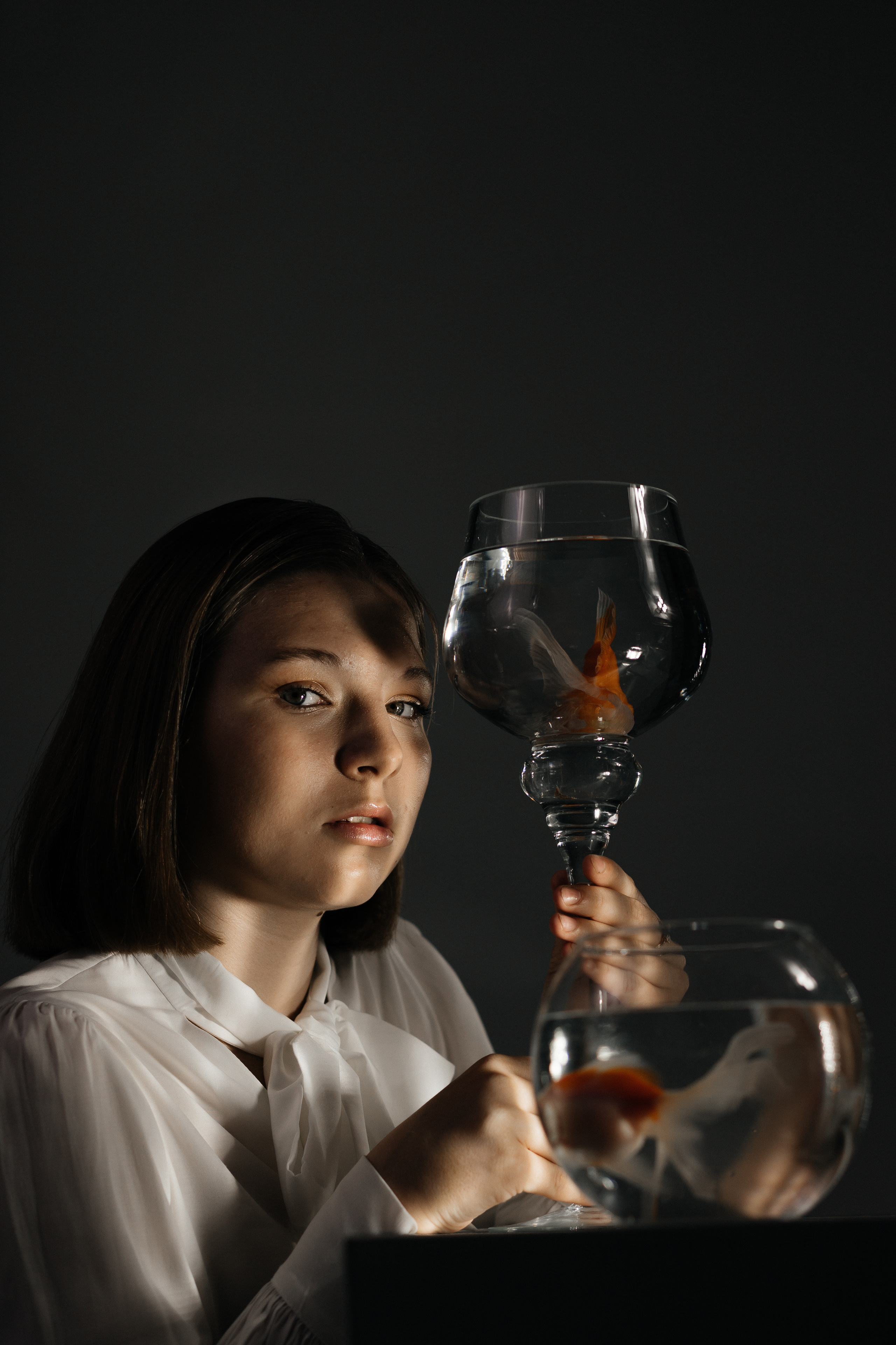 Проект с рыбками для модельного агенства. Фотограф в Москве