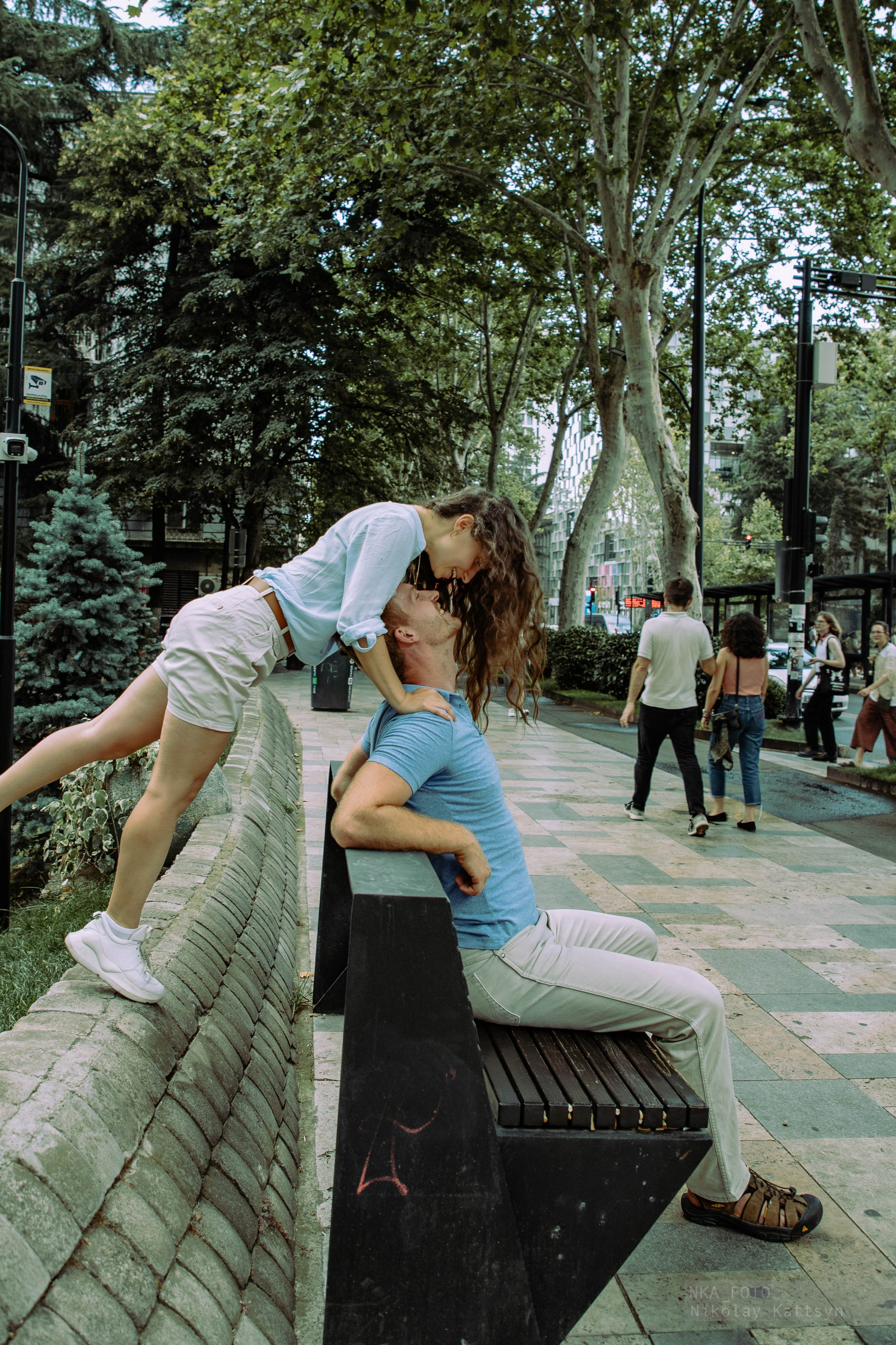 Пара в городе Тбилиси