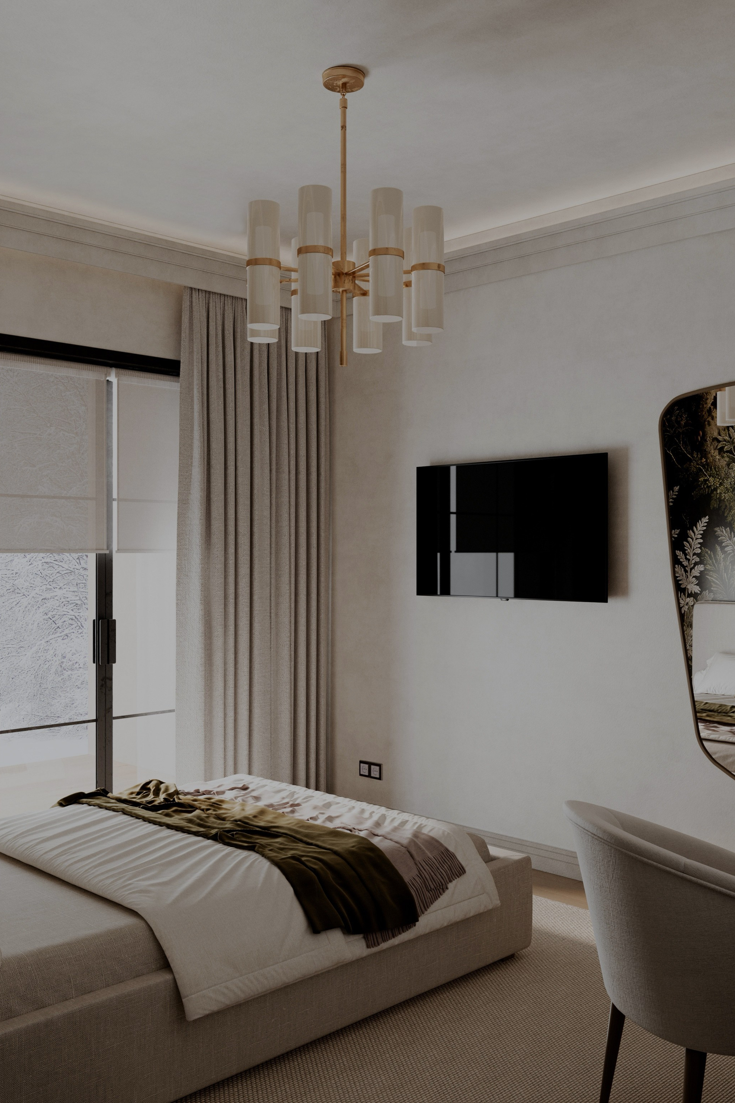 Интерьер спальни в загородном доме. Дизайнер- искусствовед Татьяна Бефус | Живые интерьеры с искусством & историей